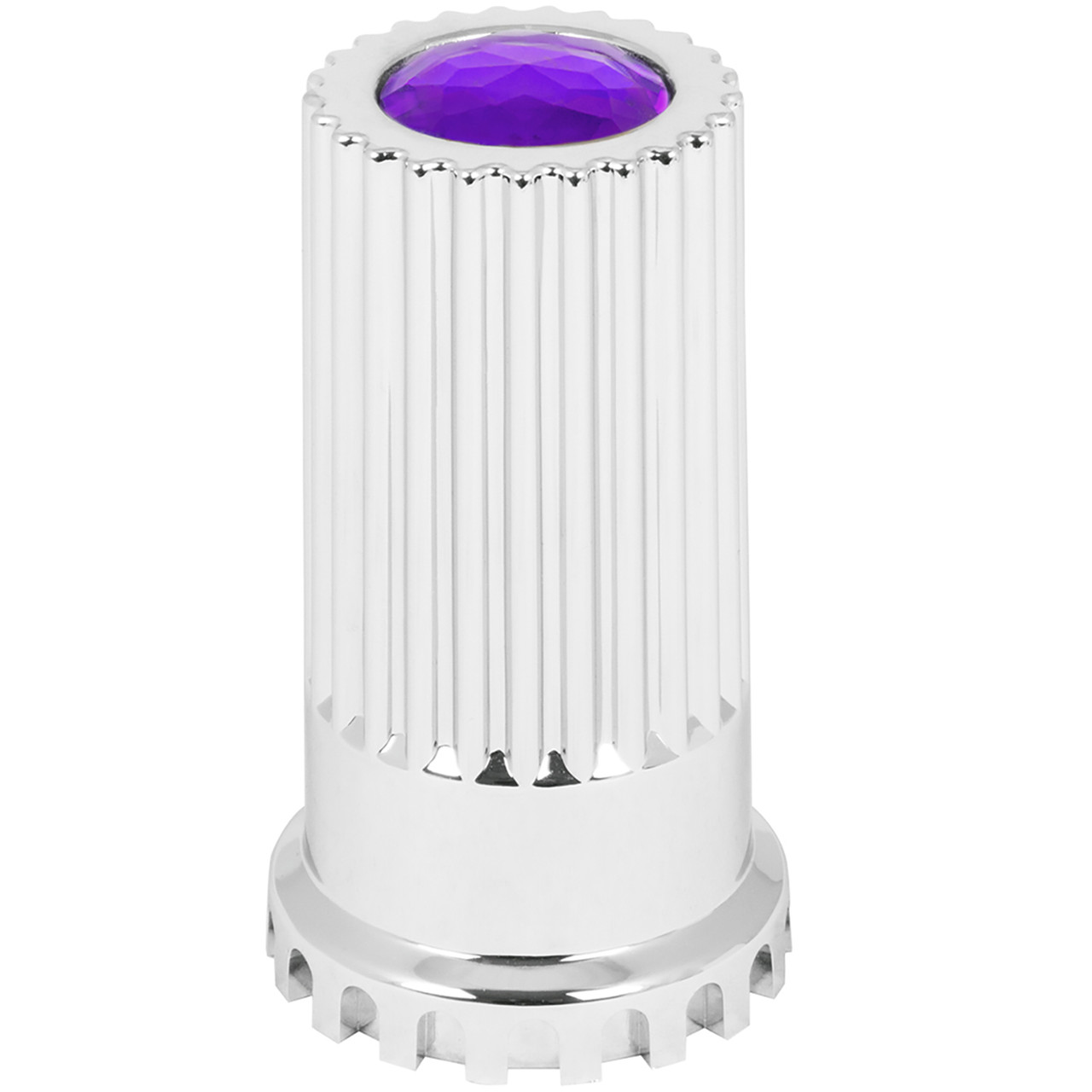 Lock Tab Jewel Chrome Plastic Lug Nut Cvr w/ Flange