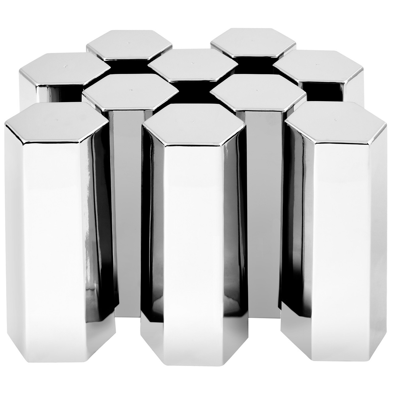 Hex Chrome Plastic Lug Nut Cover - Thumbnail 2