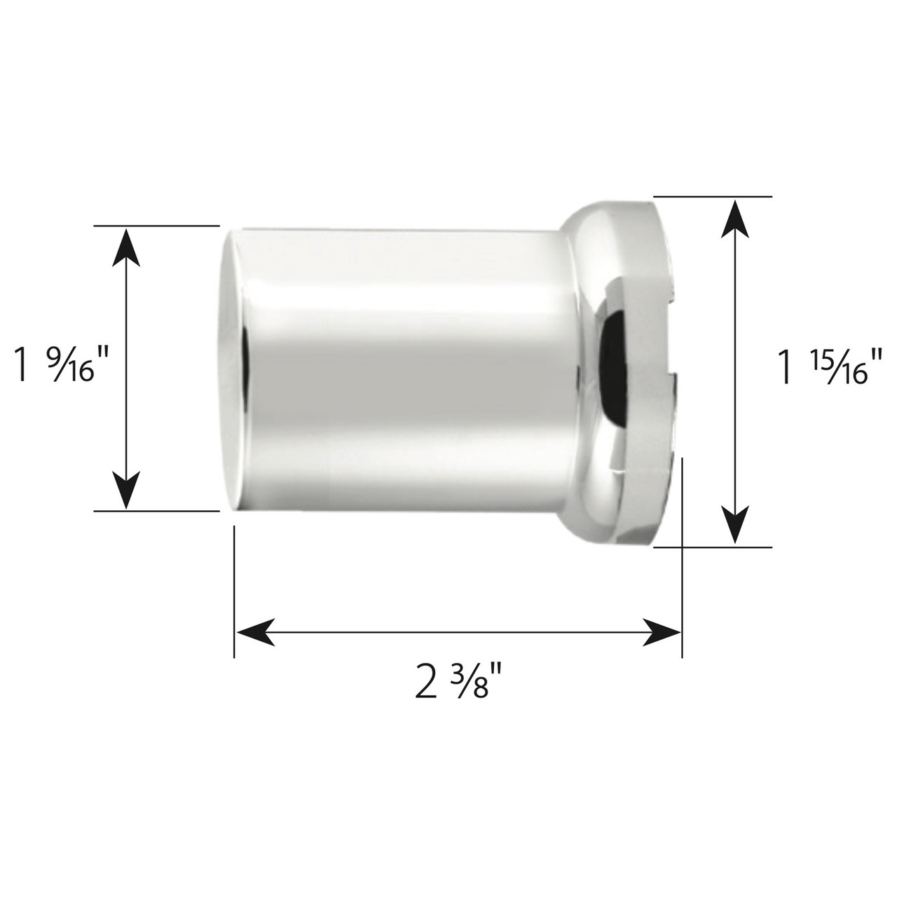 Tube Chrome Plastic Lug Nut Cover w/ Flange