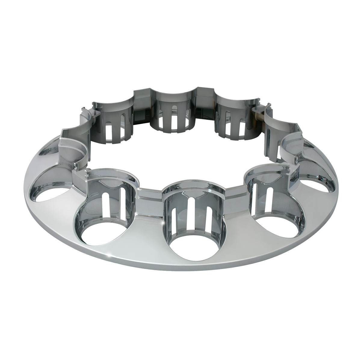 Chrome Plastic Front Axle Cover w/Locking Tabs High Hat