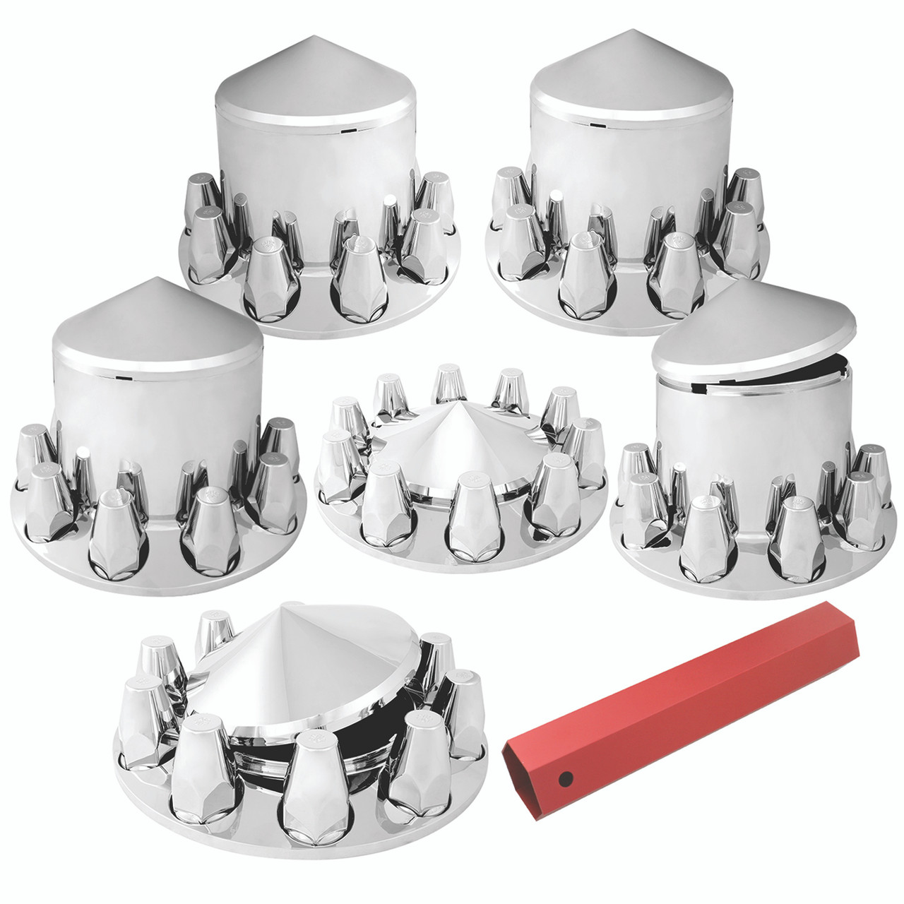 Chrome Plastic ABS Complete Front & Rear Axle Cvr Set