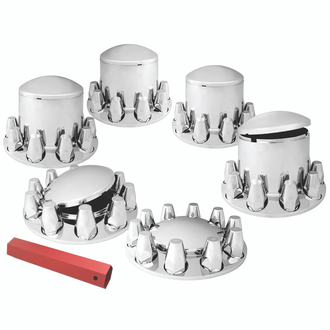 Chrome Plastic ABS Complete Front & Rear Axle Cvr Set