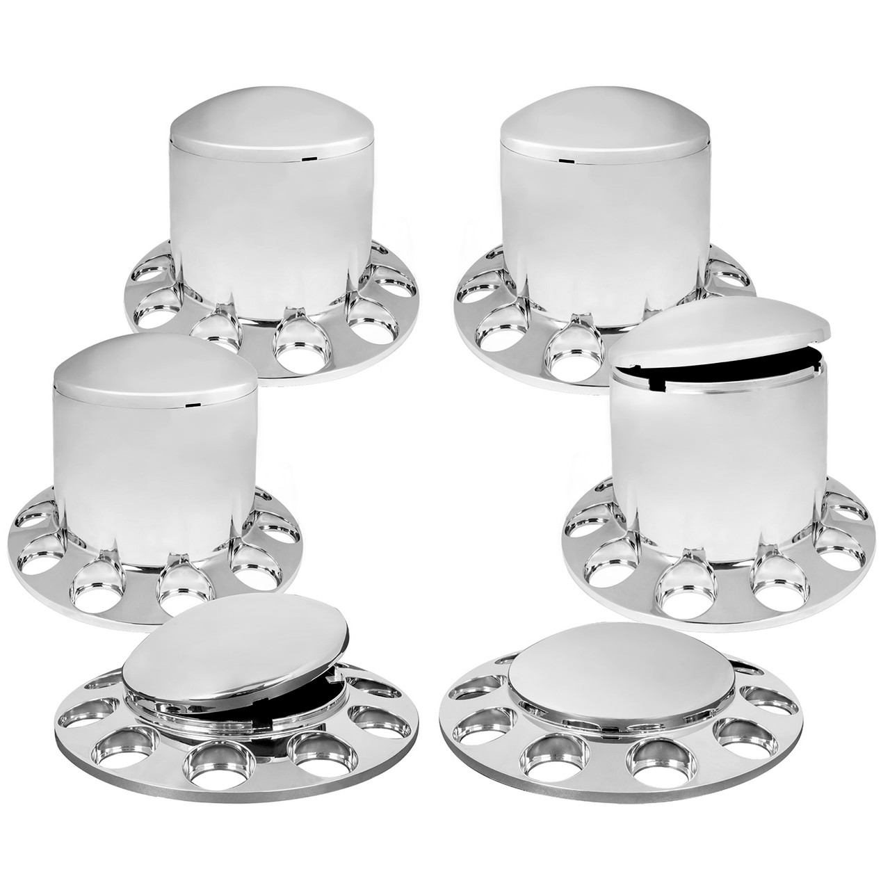 Chrome Plastic ABS Complete Axle Cvr Set w/o Lug Nut Cvr