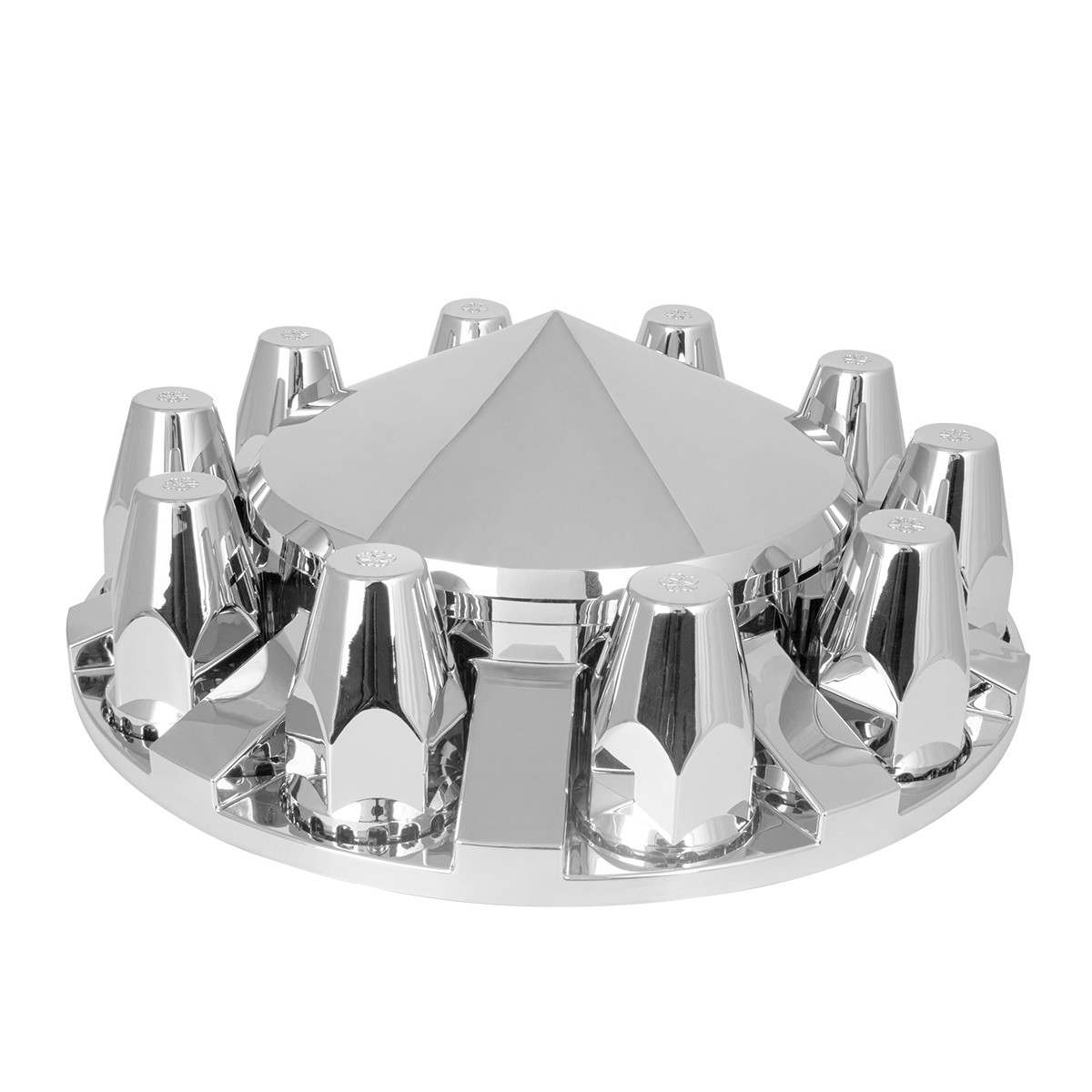 Chrome Plastic Front Axle Cover Set with Locking Tabs