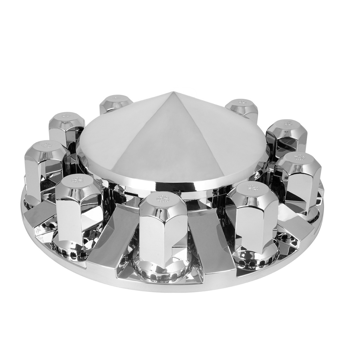 Chrome Plastic Front Axle Cover Set with Locking Tabs