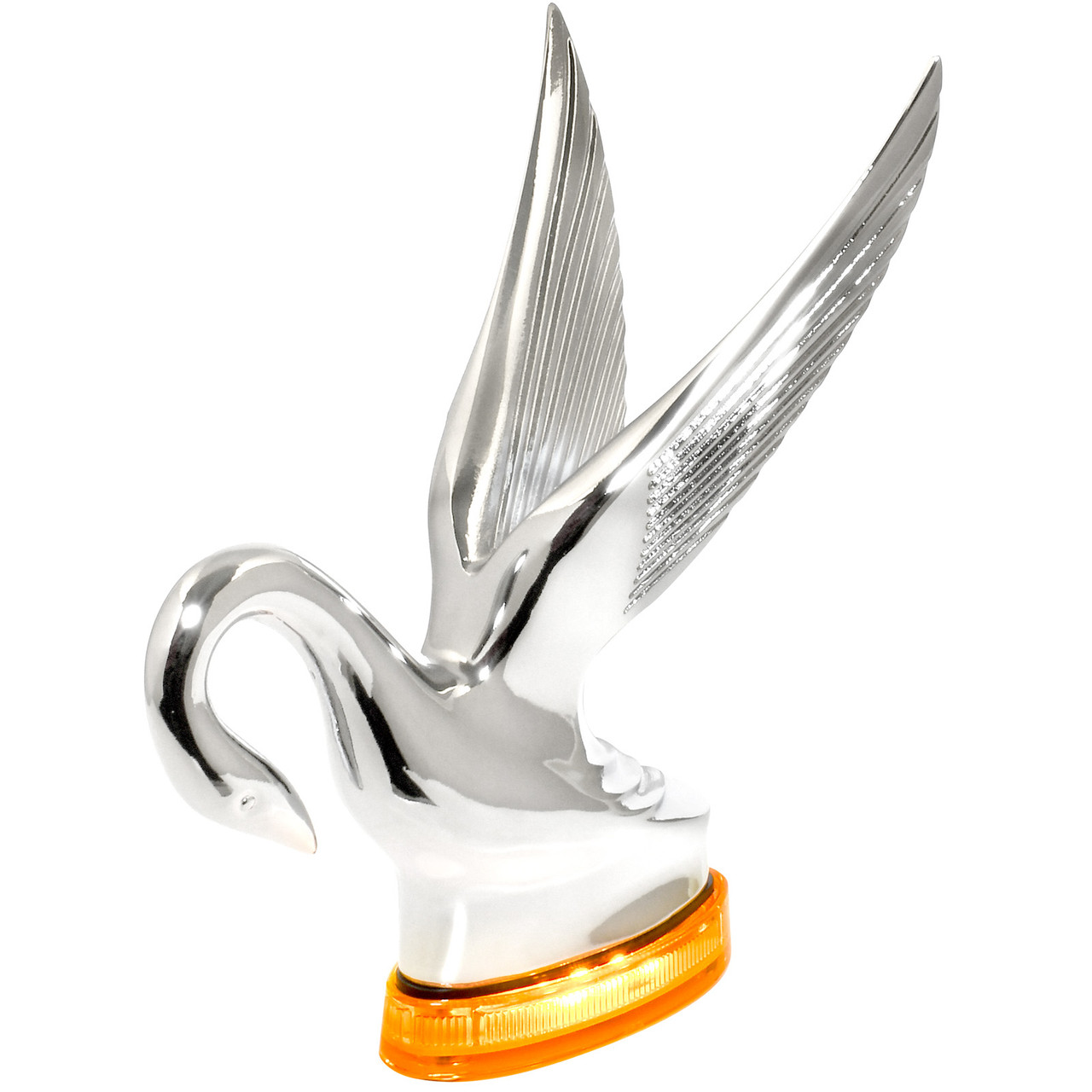 Classic Swan Hood Ornament with LED Glow Base - Thumbnail 6