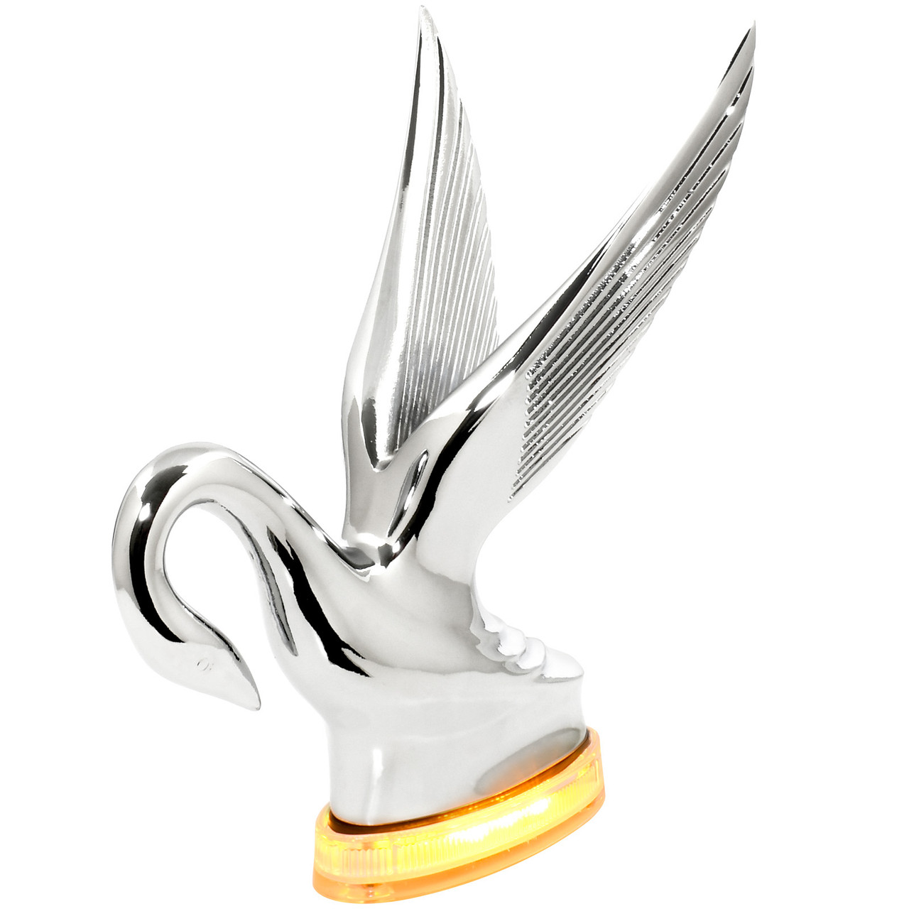 Classic Swan Hood Ornament with LED Glow Base - Thumbnail 5