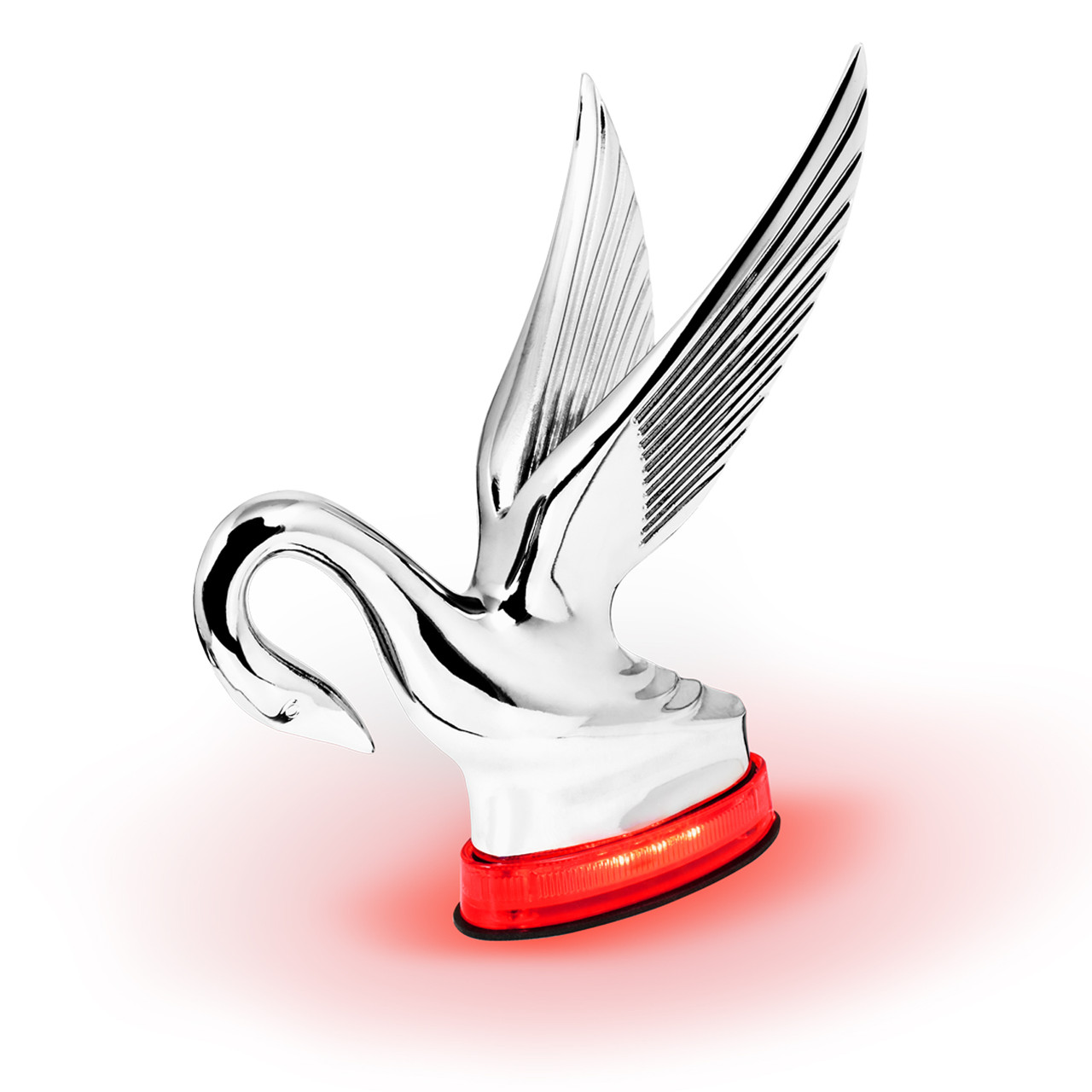 Classic Swan Hood Ornament with LED Glow Base