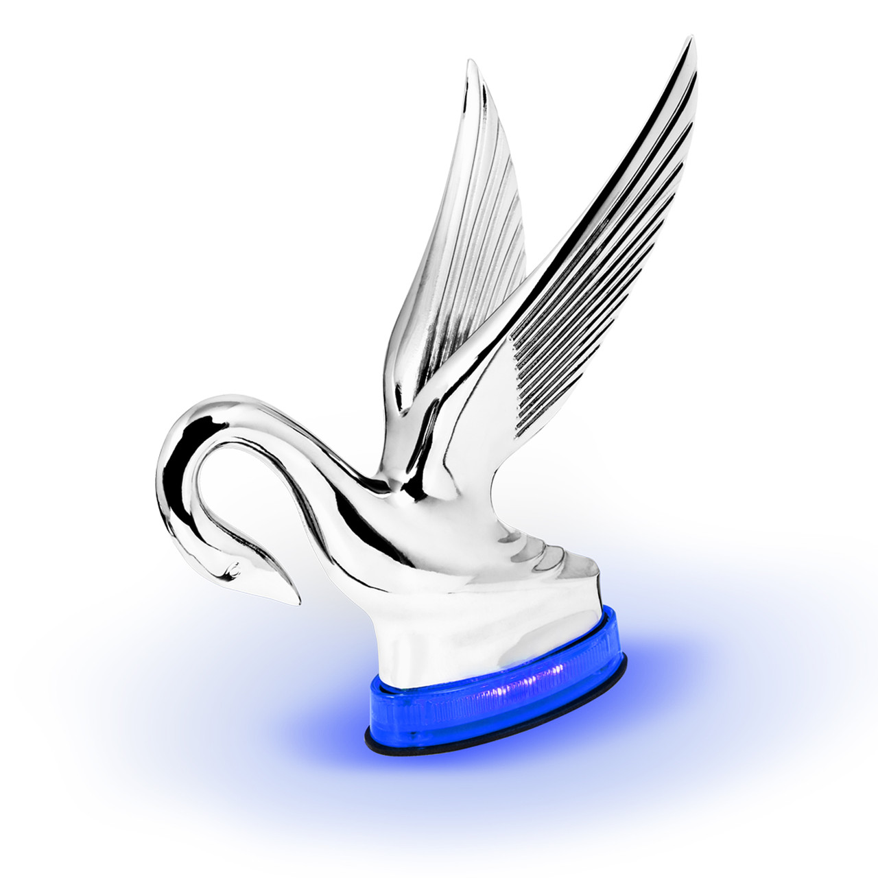 Classic Swan Hood Ornament with LED Glow Base - Thumbnail 3