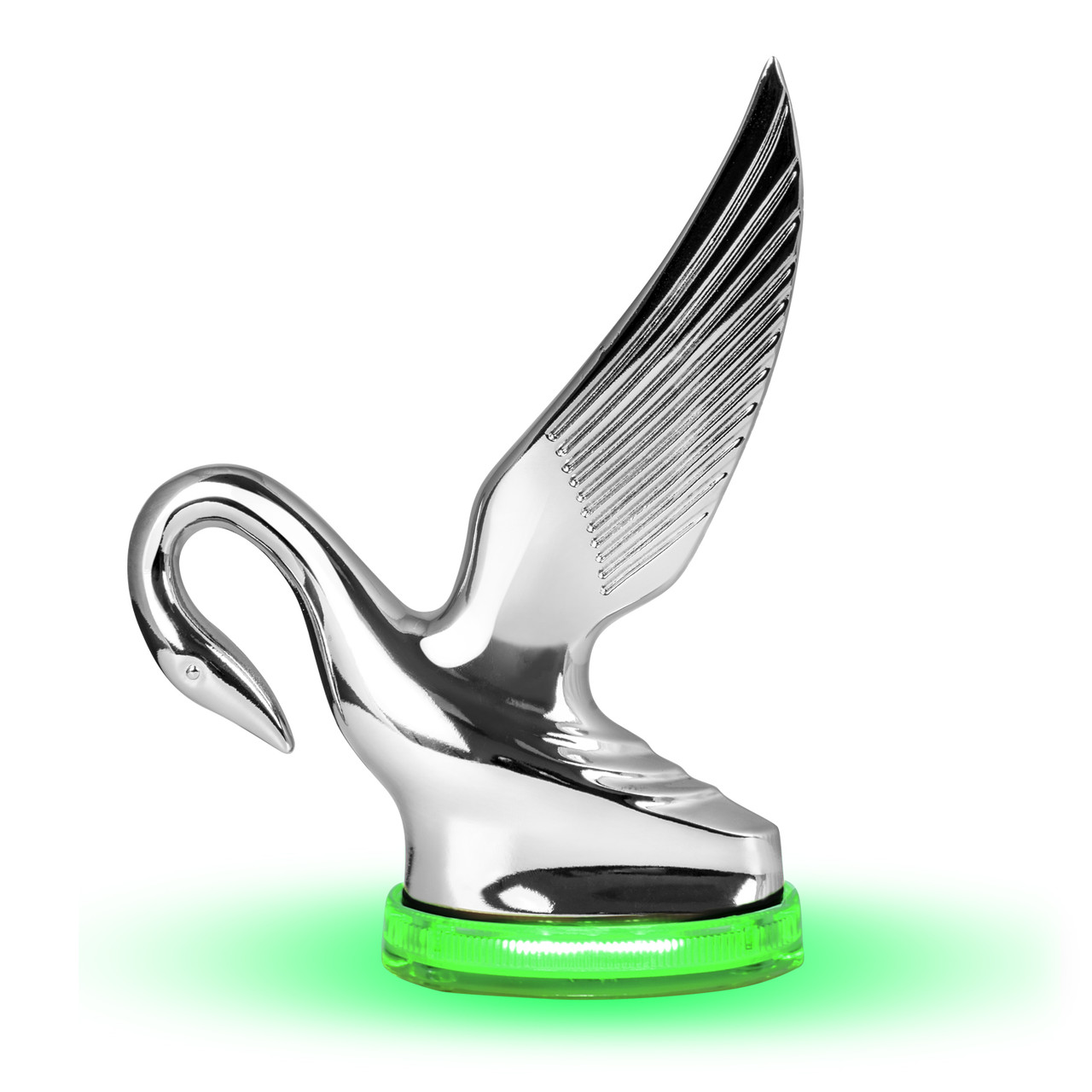 Classic Swan Hood Ornament with LED Glow Base - Thumbnail 2
