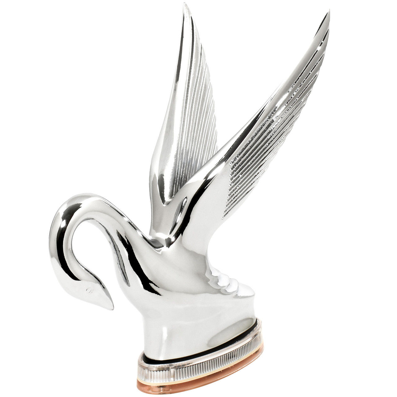 Classic Swan Hood Ornament with LED Glow Base - Thumbnail 3