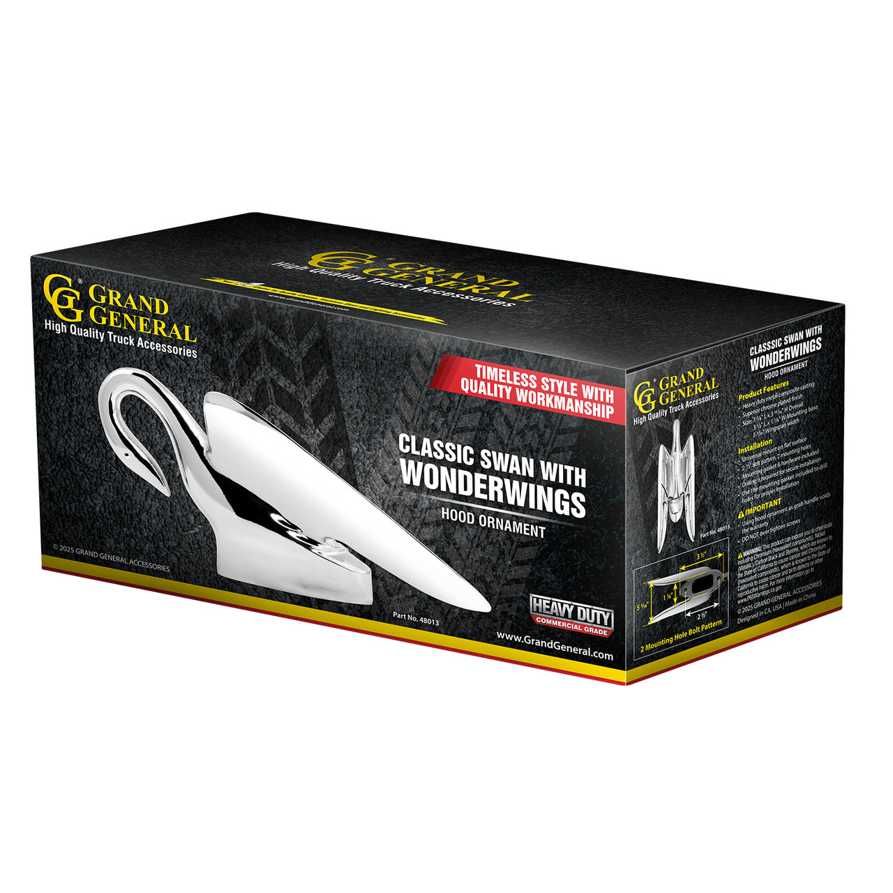 Classic Swan with Wonderwings Hood Ornament - Thumbnail 7