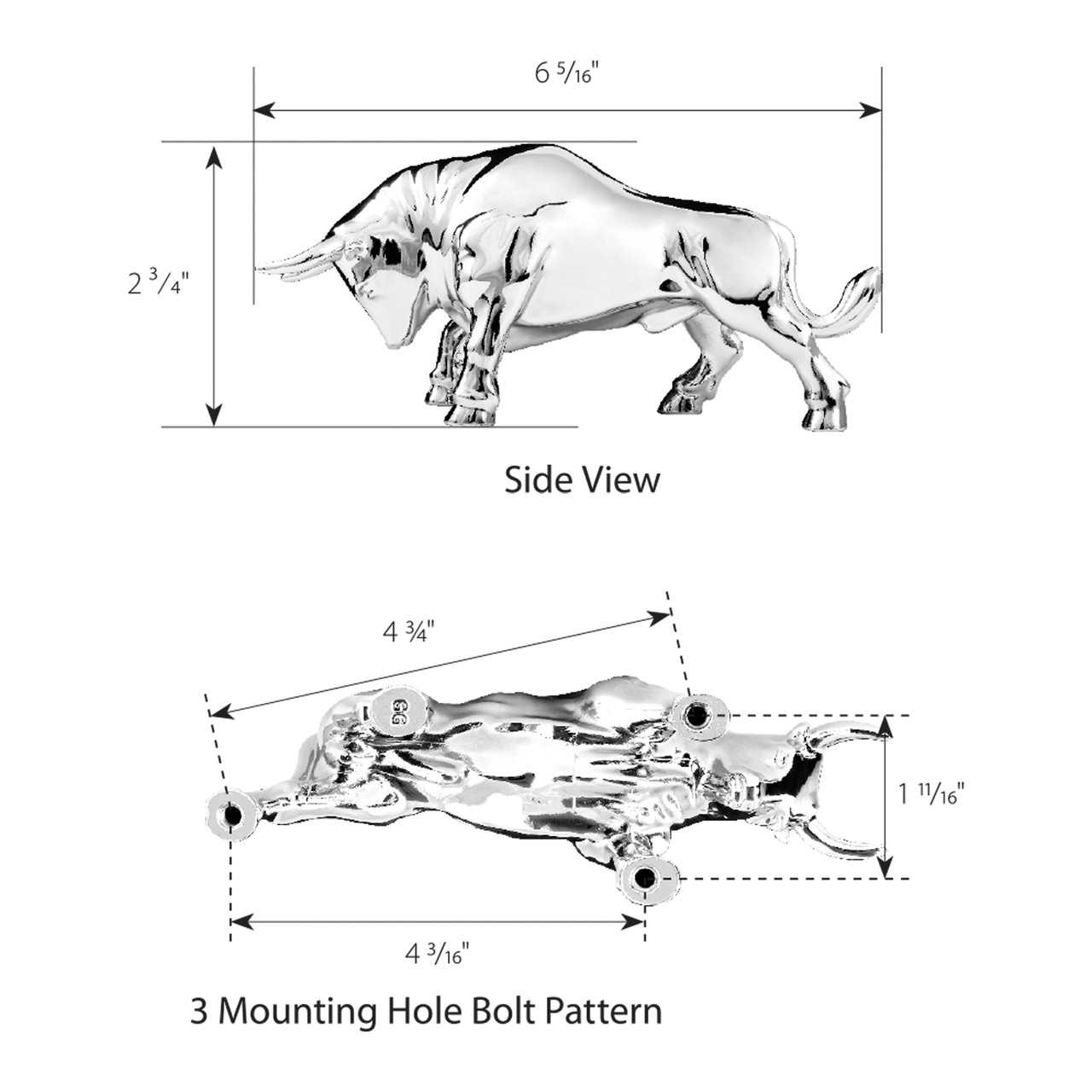 Fighting Bull Hood Ornament - Thumbnail 3