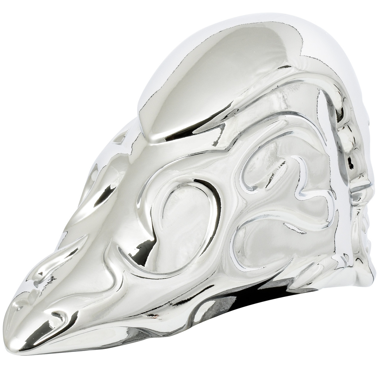 Illuminated Chrome Flame Skull