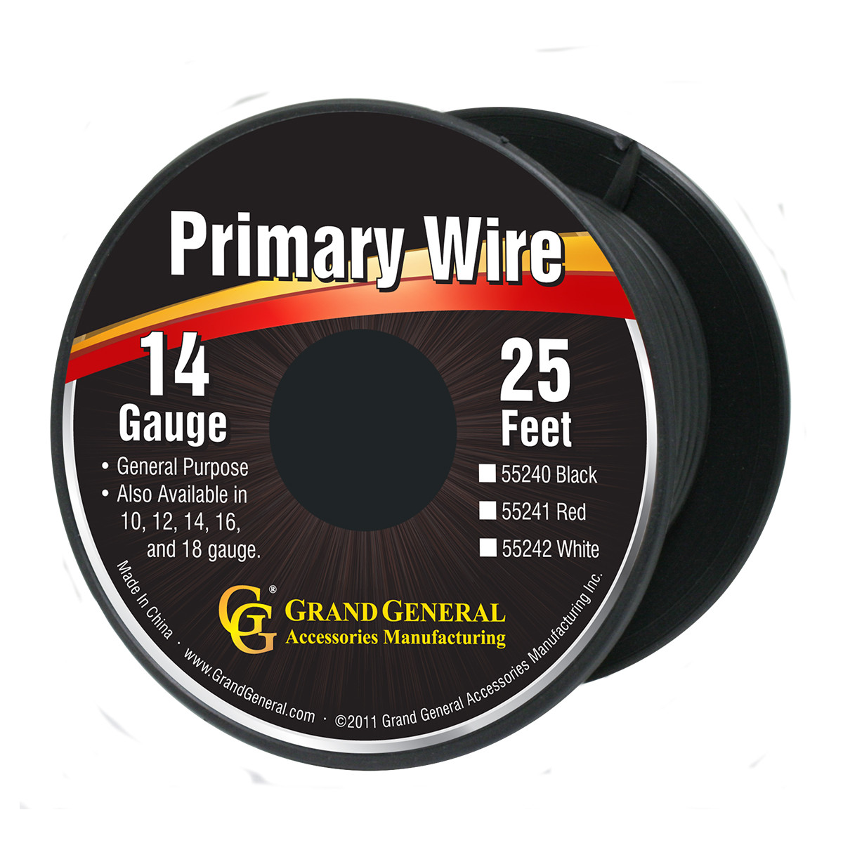 25 Feet Primary Wire Roll with Spool in Display Packaging