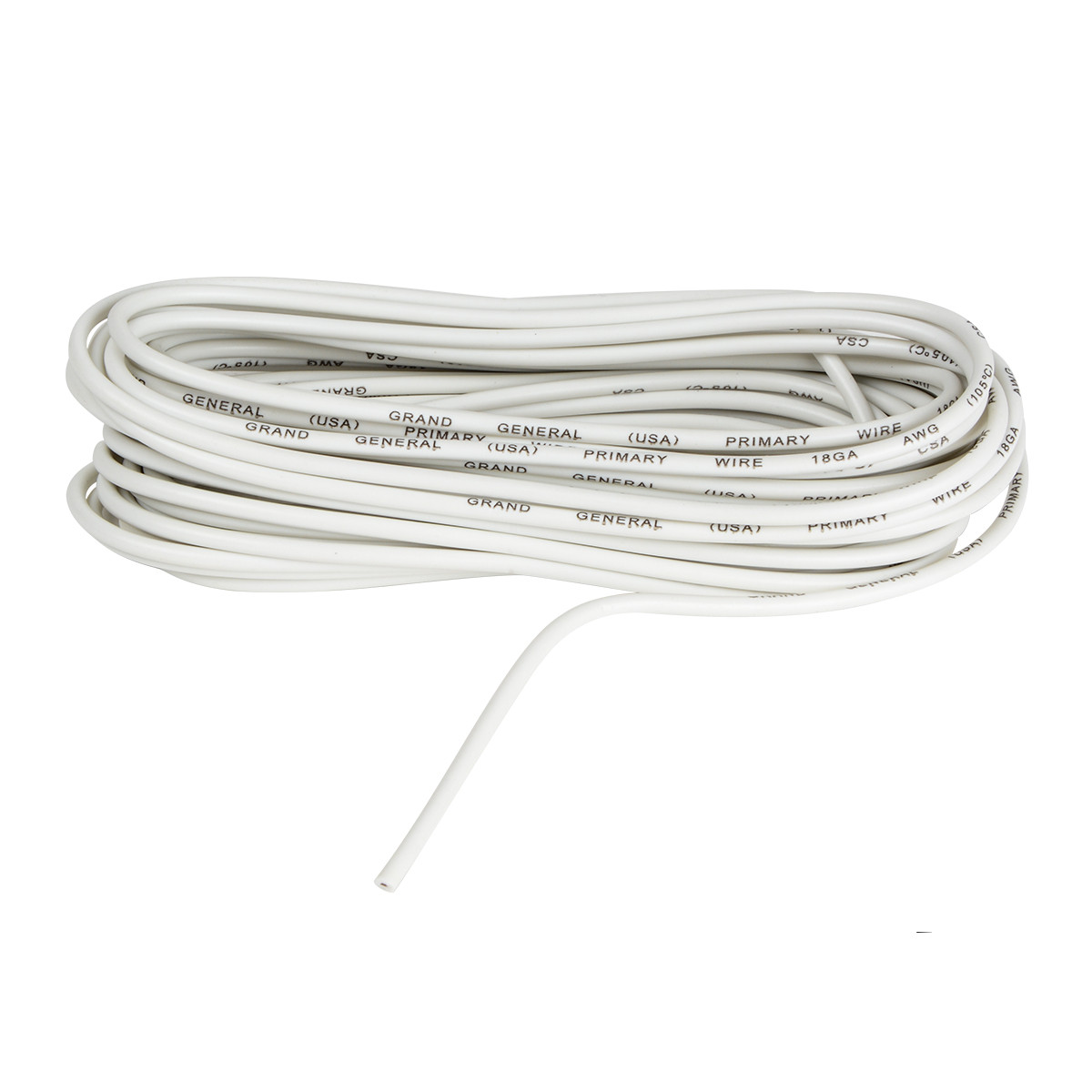 25 Feet Primary Wire Roll Bulk in White