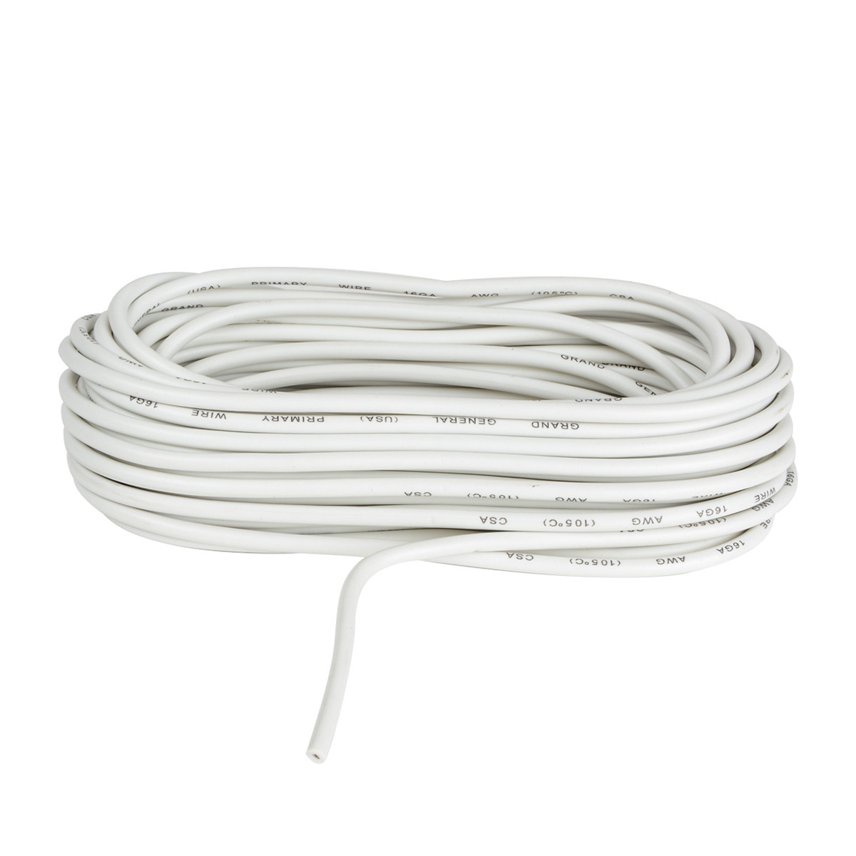 25 Feet Primary Wire Roll Bulk in White