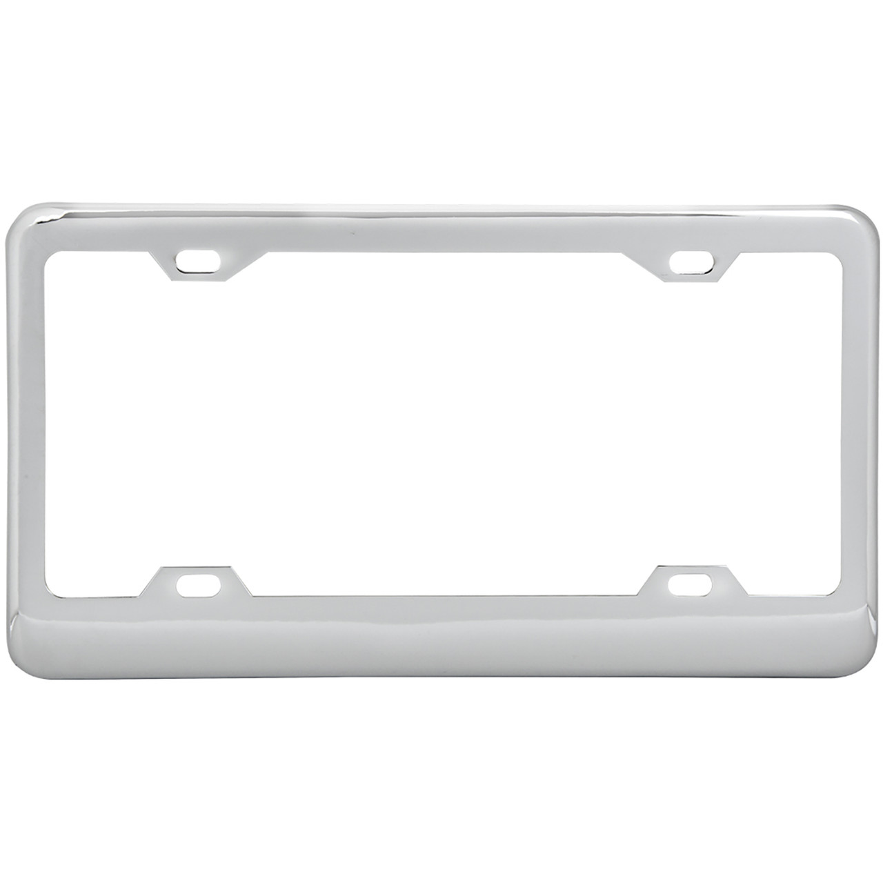 License Plate Frame w/ 4 Holes & Wide Bottom