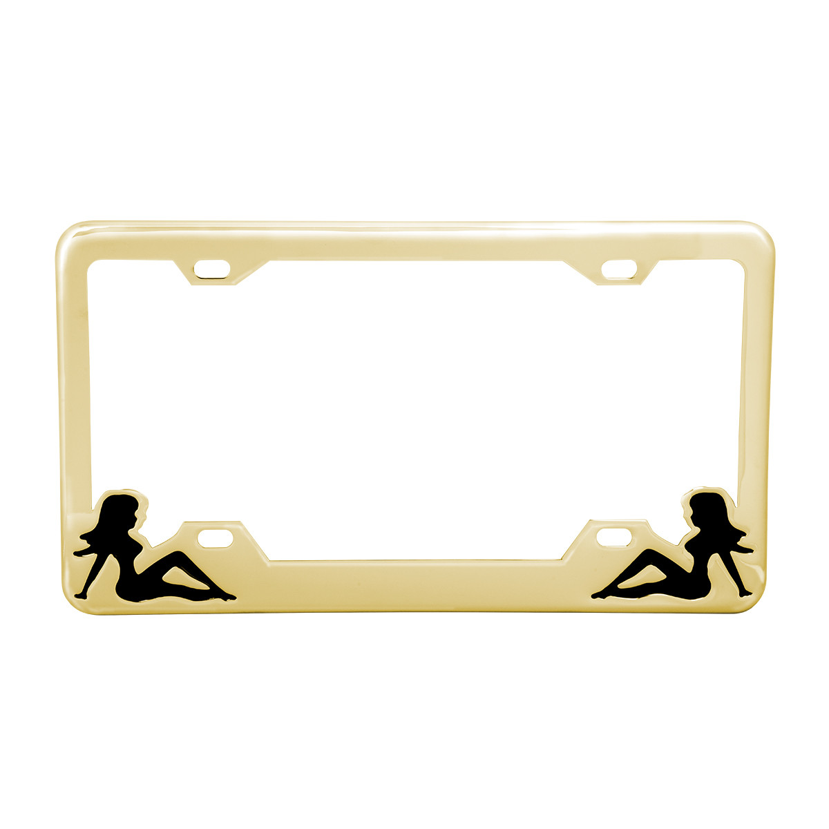 License Plate Frame w/ 4 Holes & Sitting Ladies 4 Holes