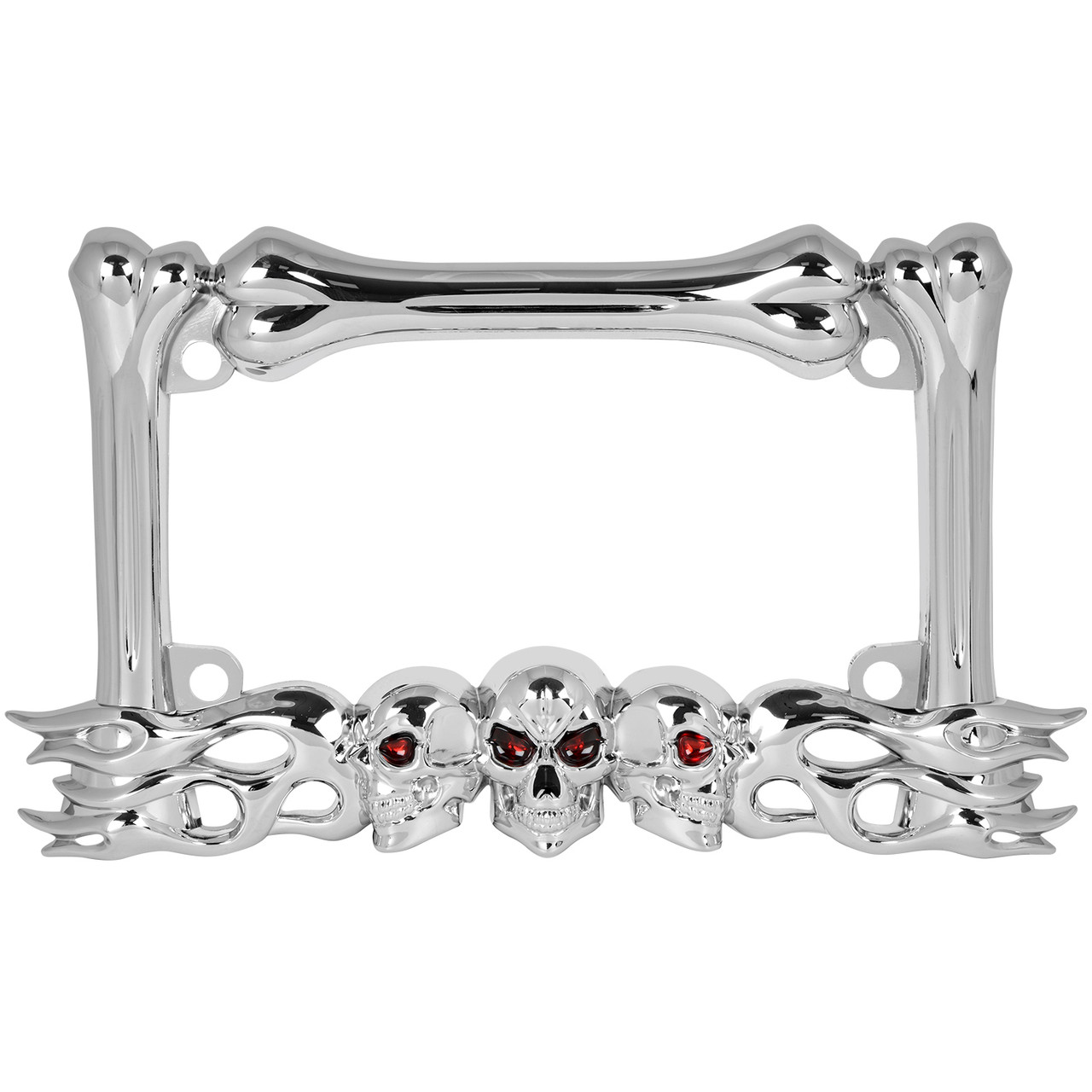 Skulls Motorcycle License Plate Frames w/ 4 Holes