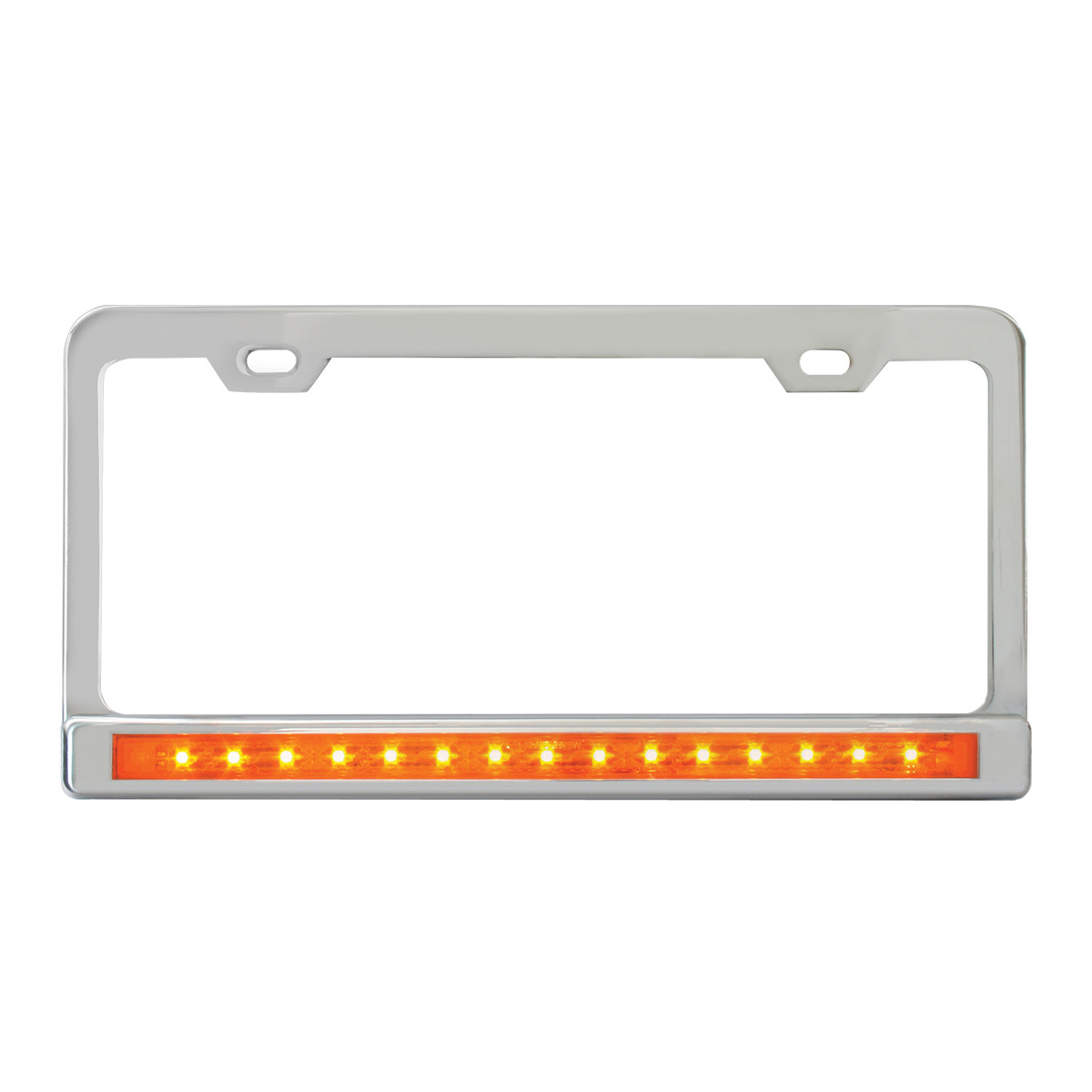 License Plate Frame w/ 2 Holes, 12" LED & Chrome Plastic Bezel - Thumbnail 2