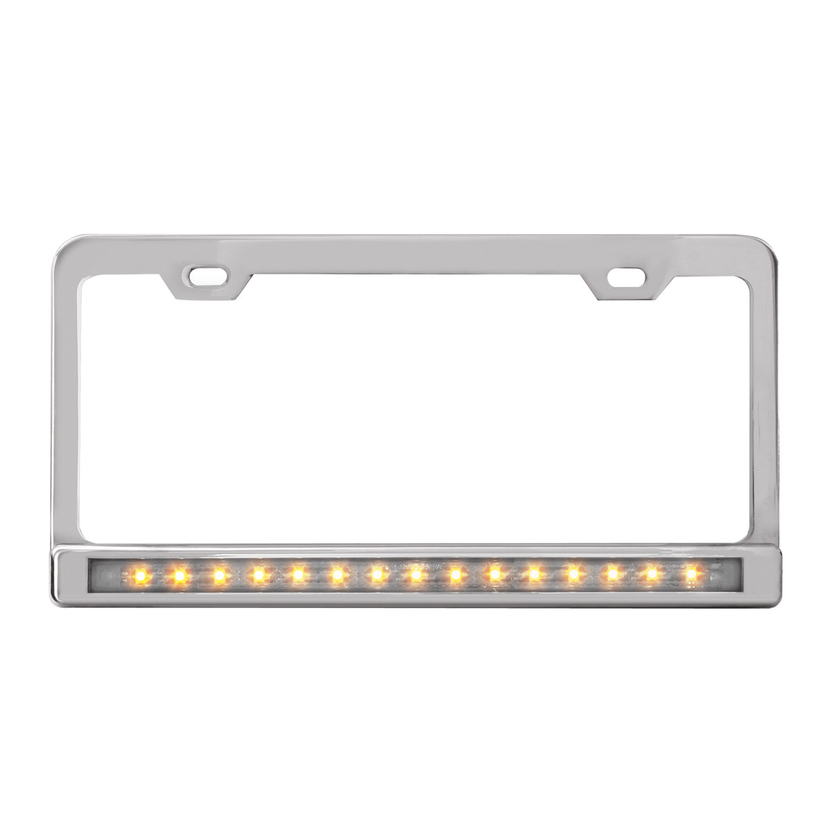License Plate Frame w/ 2 Holes, 12" LED & Chrome Plastic Bezel - Thumbnail 2