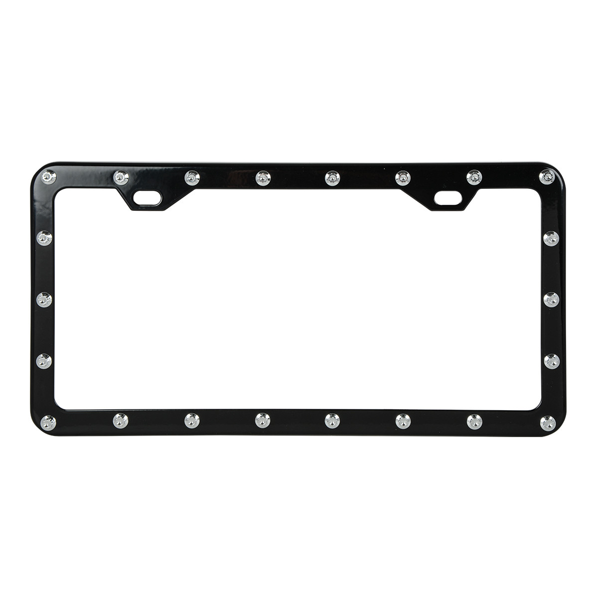 Two-Tone License Plate Frame w/ 2 Holes & Rivets
