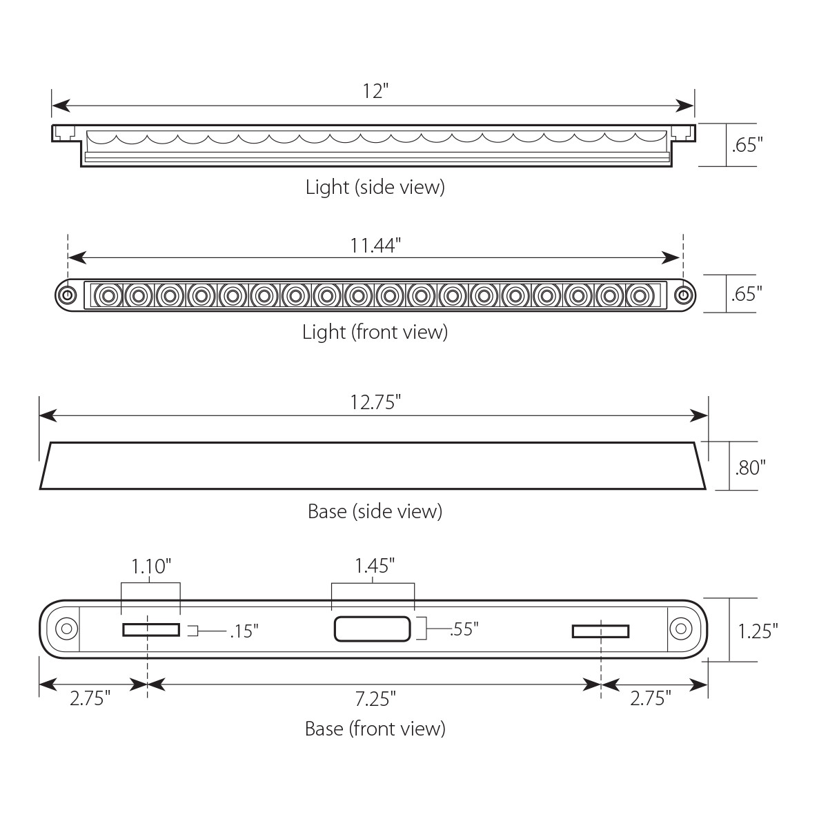 Pearl Series 12" Dual Function LED Light Bar