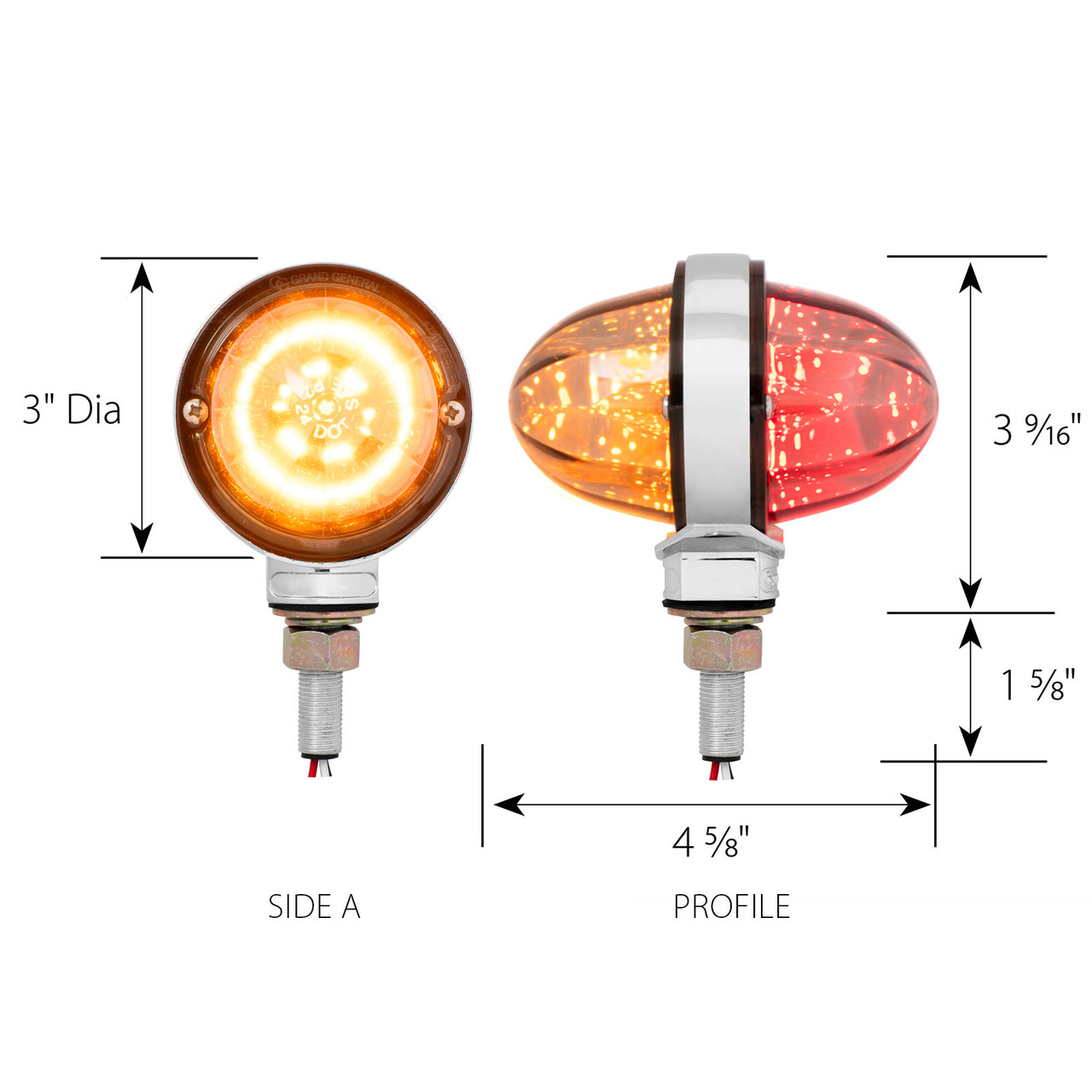 3" Watermelon Double Face High Power LED Pedestal Light - Thumbnail 4