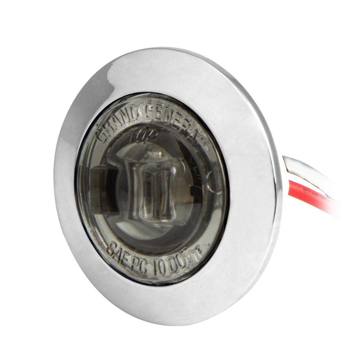 1" Mini Push/Screw Wide Angle LED Light in Smoke Lens