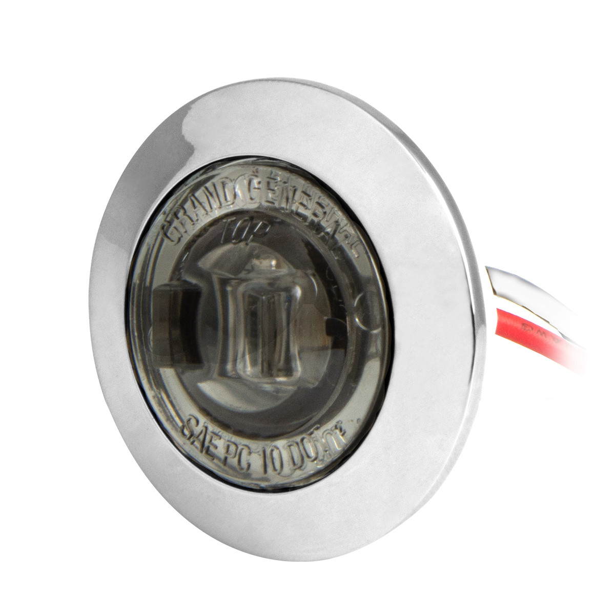 1" Mini Push/Screw Wide Angle LED Light in Smoke Lens