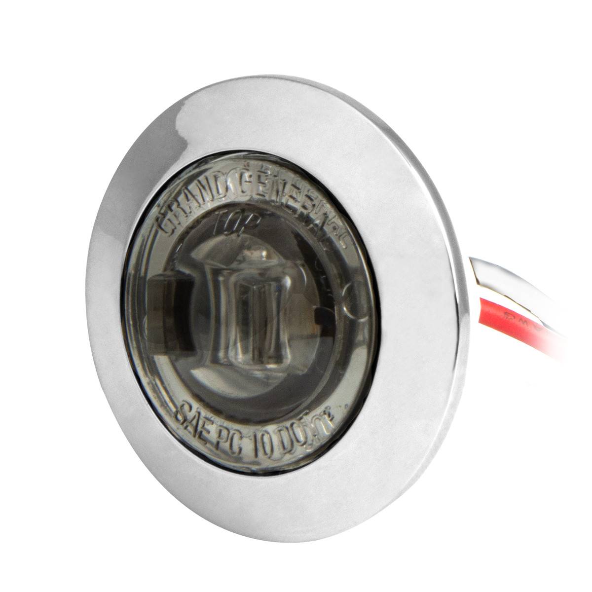 1" Mini Push/Screw Wide Angle LED Light in Smoke Lens