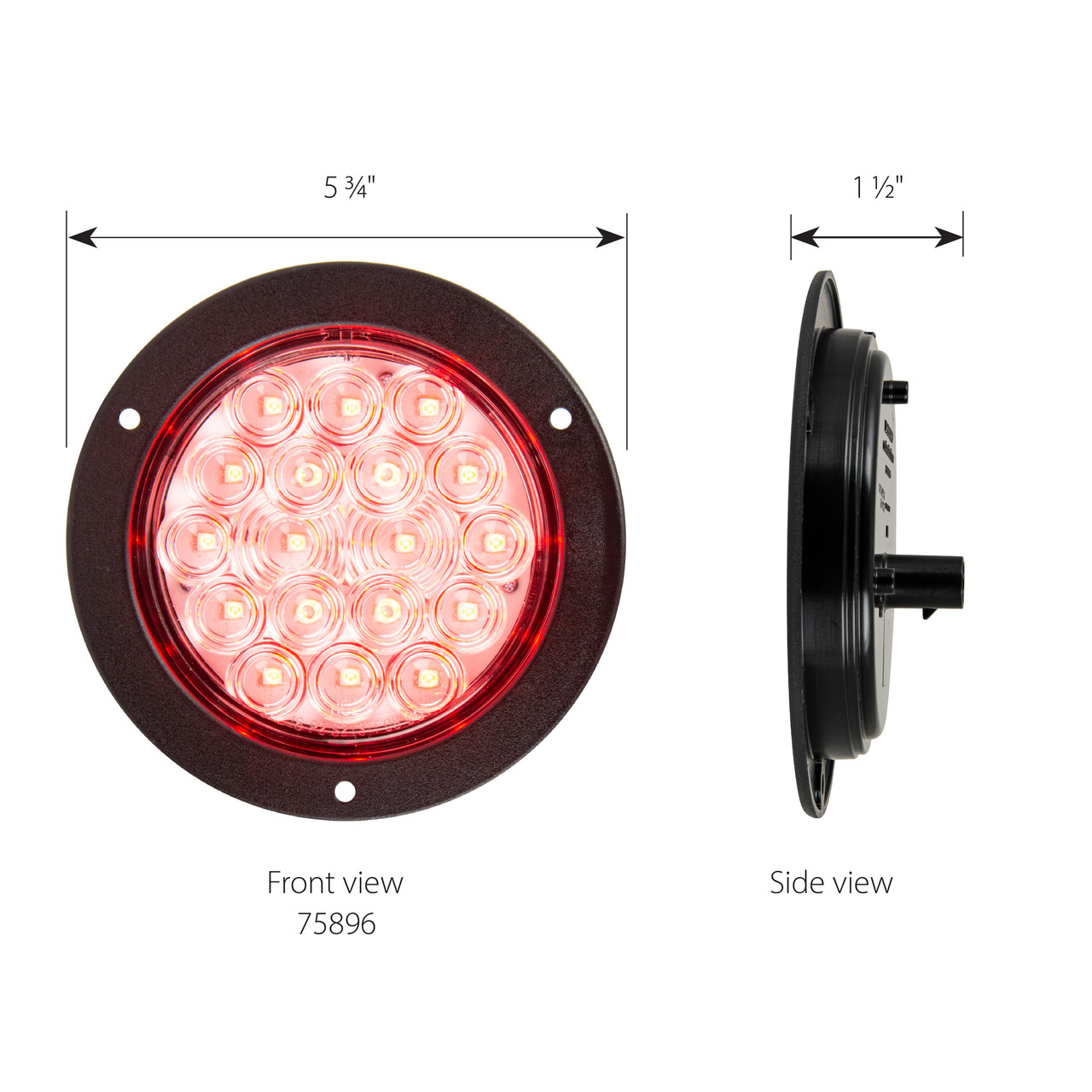 Fleet Series 4" LED Light w/ Black Flange Mount & 3-Pin Plug