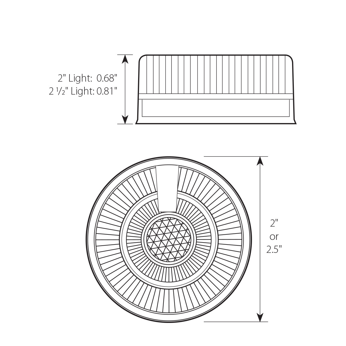 2" & 2-1/2" Dual Function LED Lights
