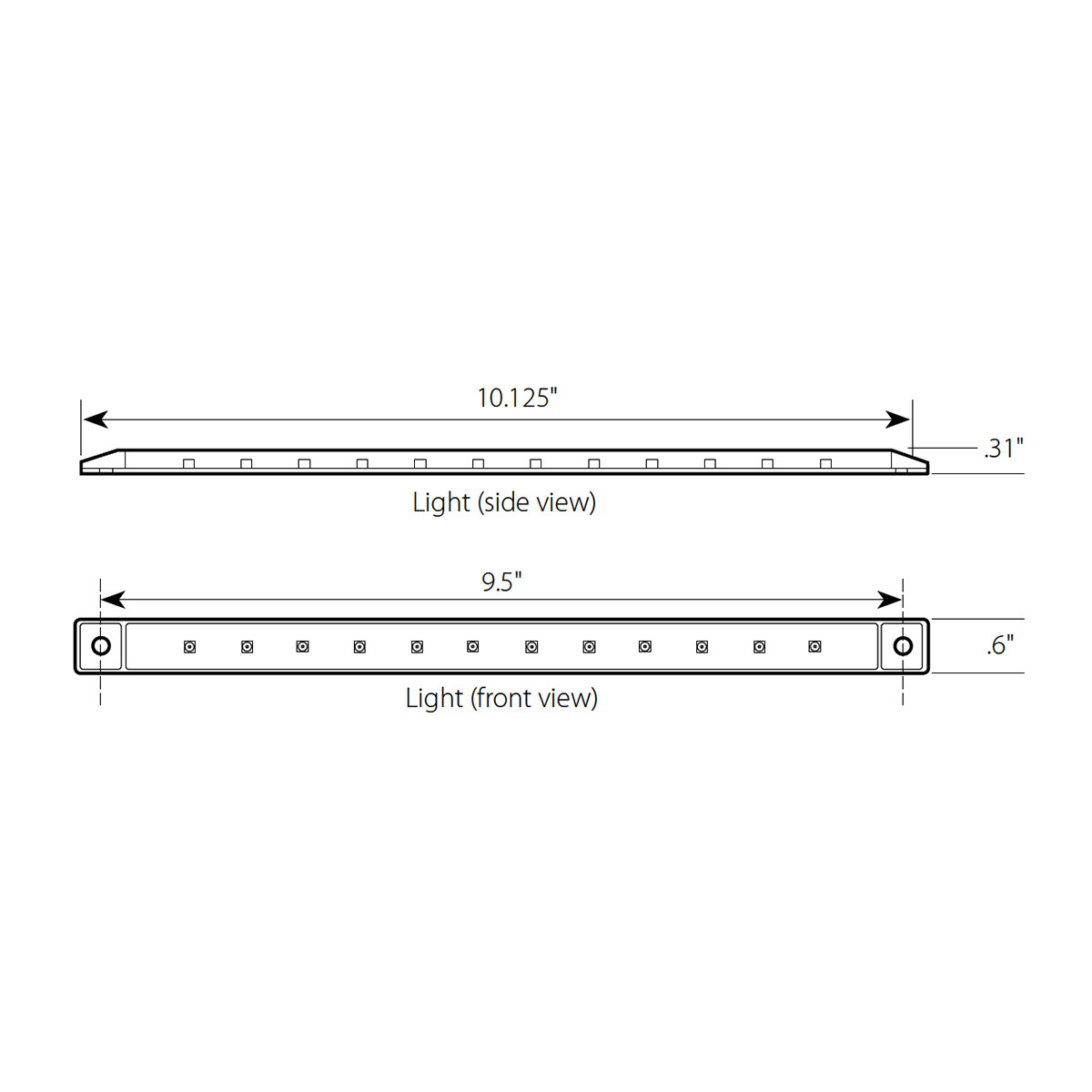 Ultra Thin LED Light Bar 10-1/8" L