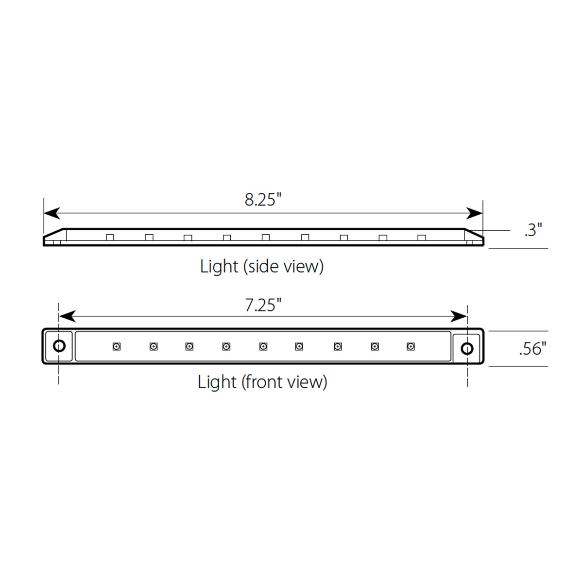 Ultra Thin LED Light Bar 8-1/4" L