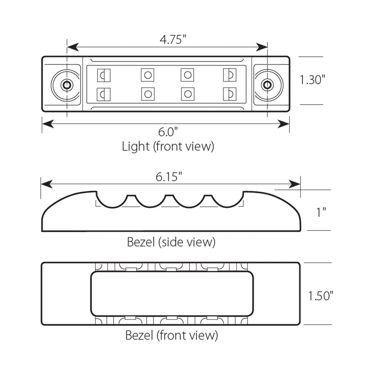 Rectangular Wide Angle LED Light