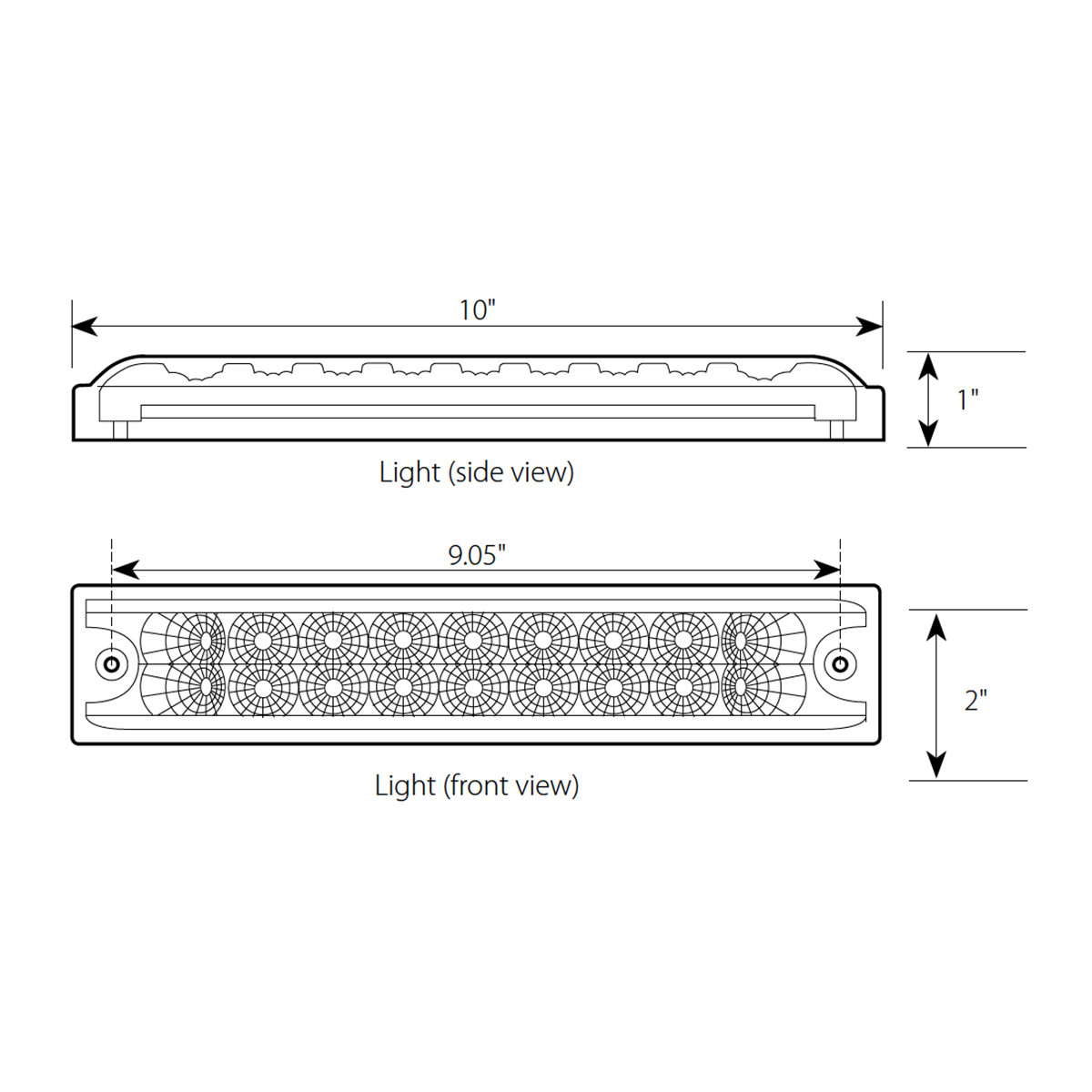 Spyder Series 10" Low Profile LED Double Row Light Bar