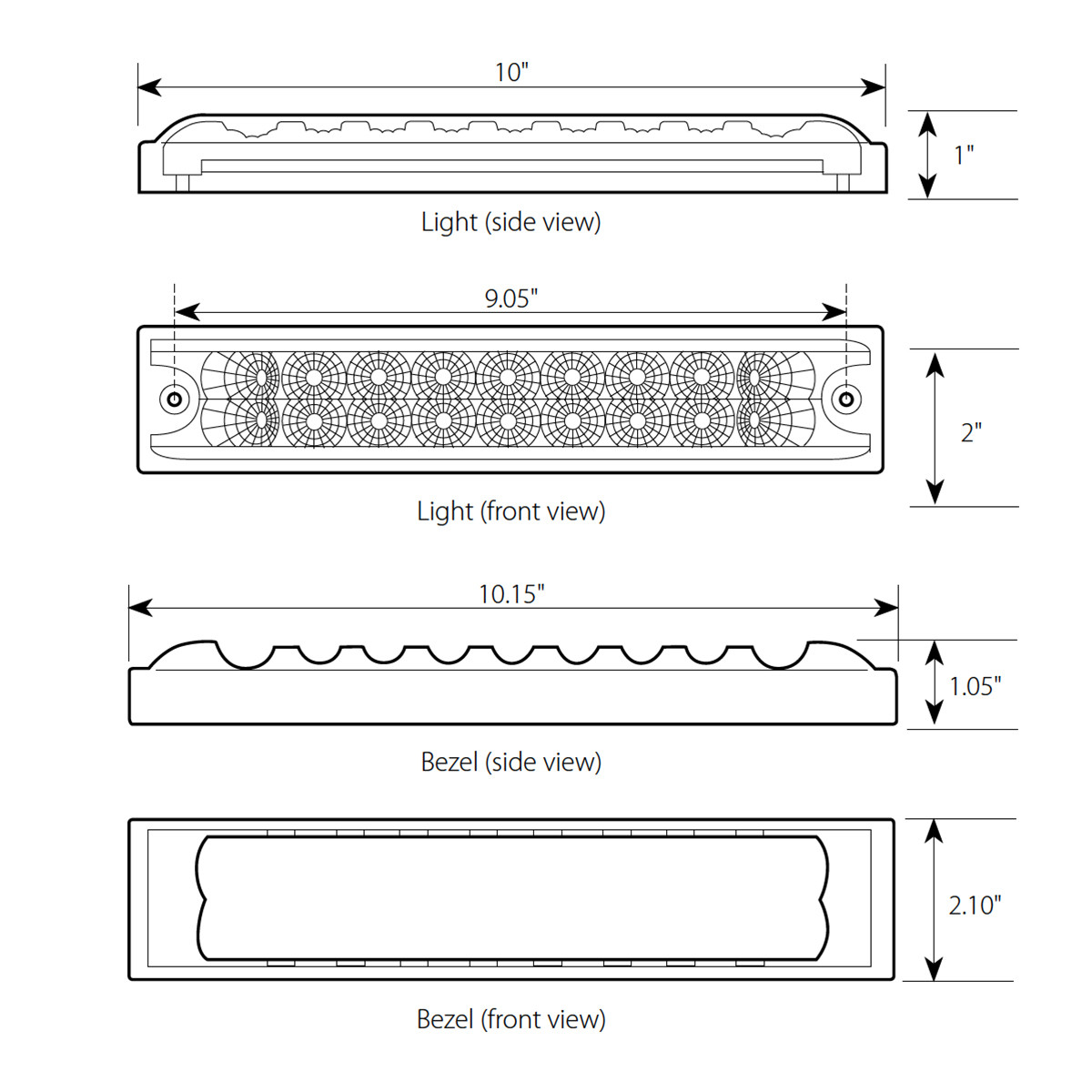 Spyder Series 10" Low Profile LED Double Row Light Bar - Thumbnail 2