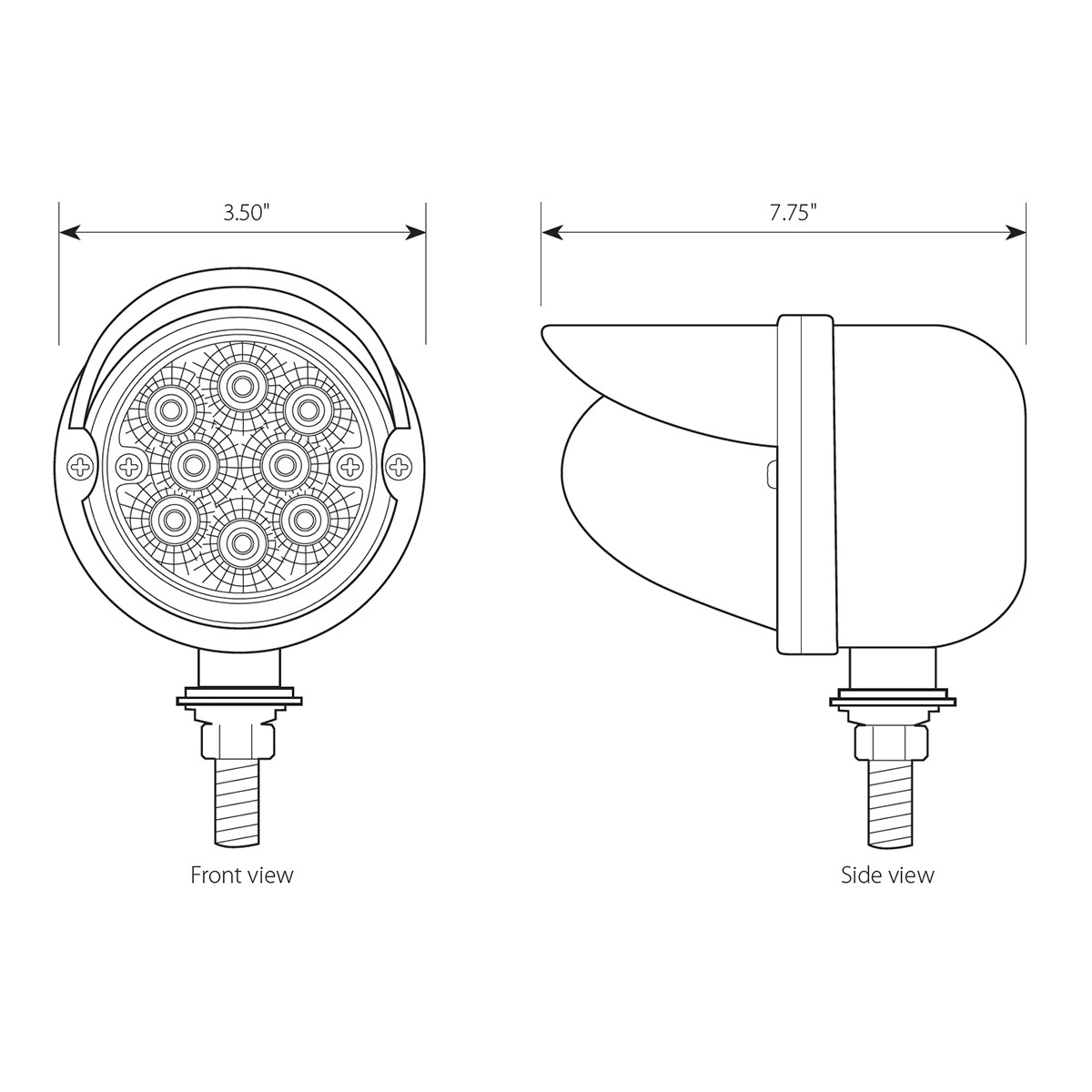 Spyder Series Single Face LED Light with Visor