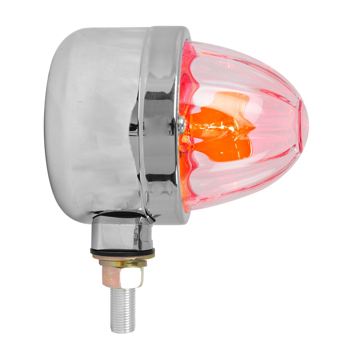 Single Face Chrome Die Cast Auxiliary Clear Glass Lens Light