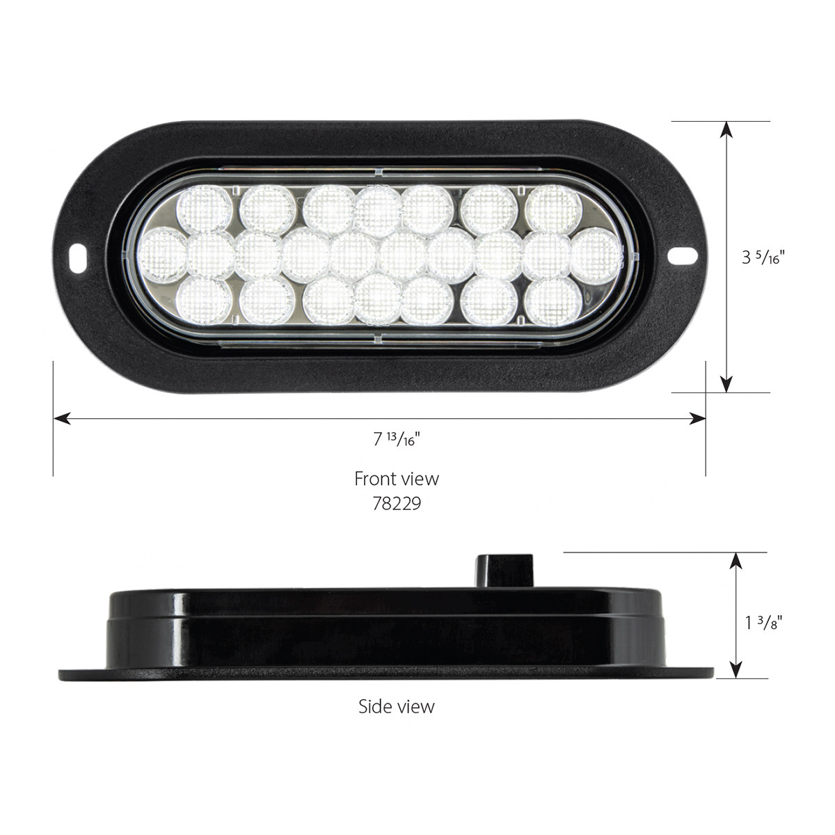Pearl Series Oval Flange Mount LED Light