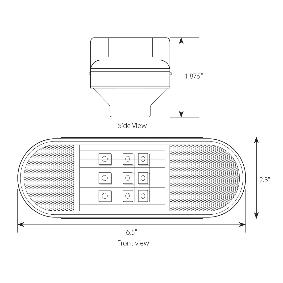 Oval Side Turn & Marker LED Light w/ Reflector