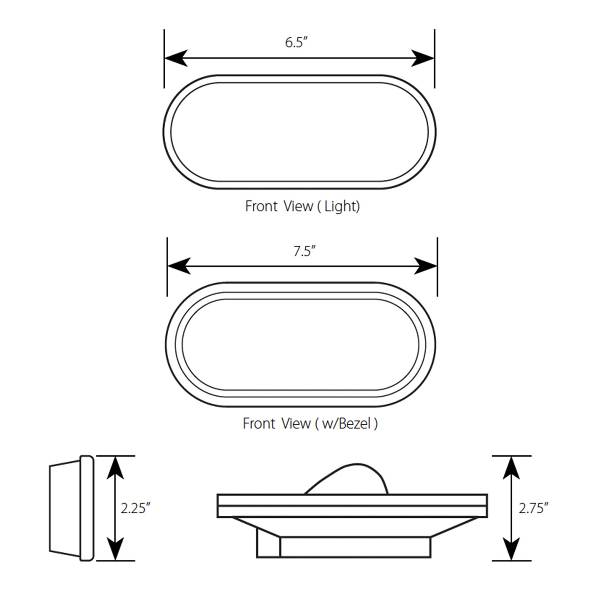 Oval Side Turn and Marker Light with Reflector
