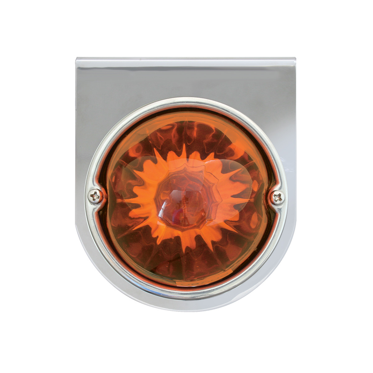 Chrome Steel L Bracket w/ Single 3-1/2" Round Light, Single Function