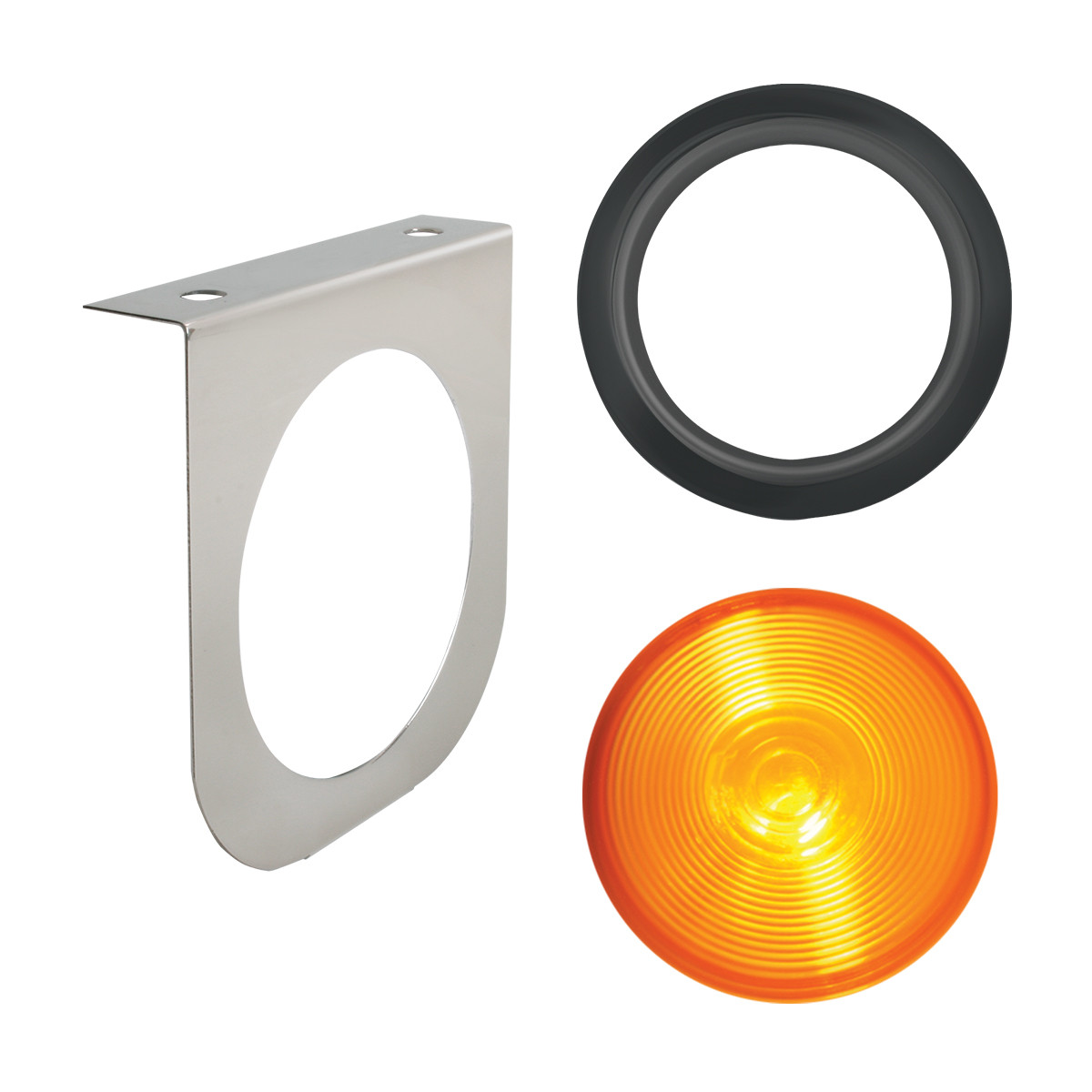 Stainless Steel L Bracket with Single 4" Round Light