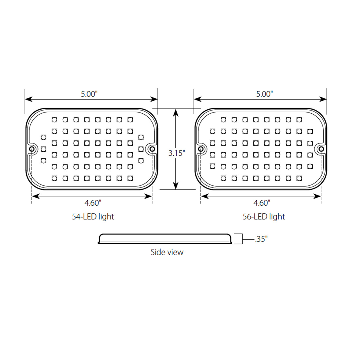 Ultra Thin Large Rectangular LED Strobe Light