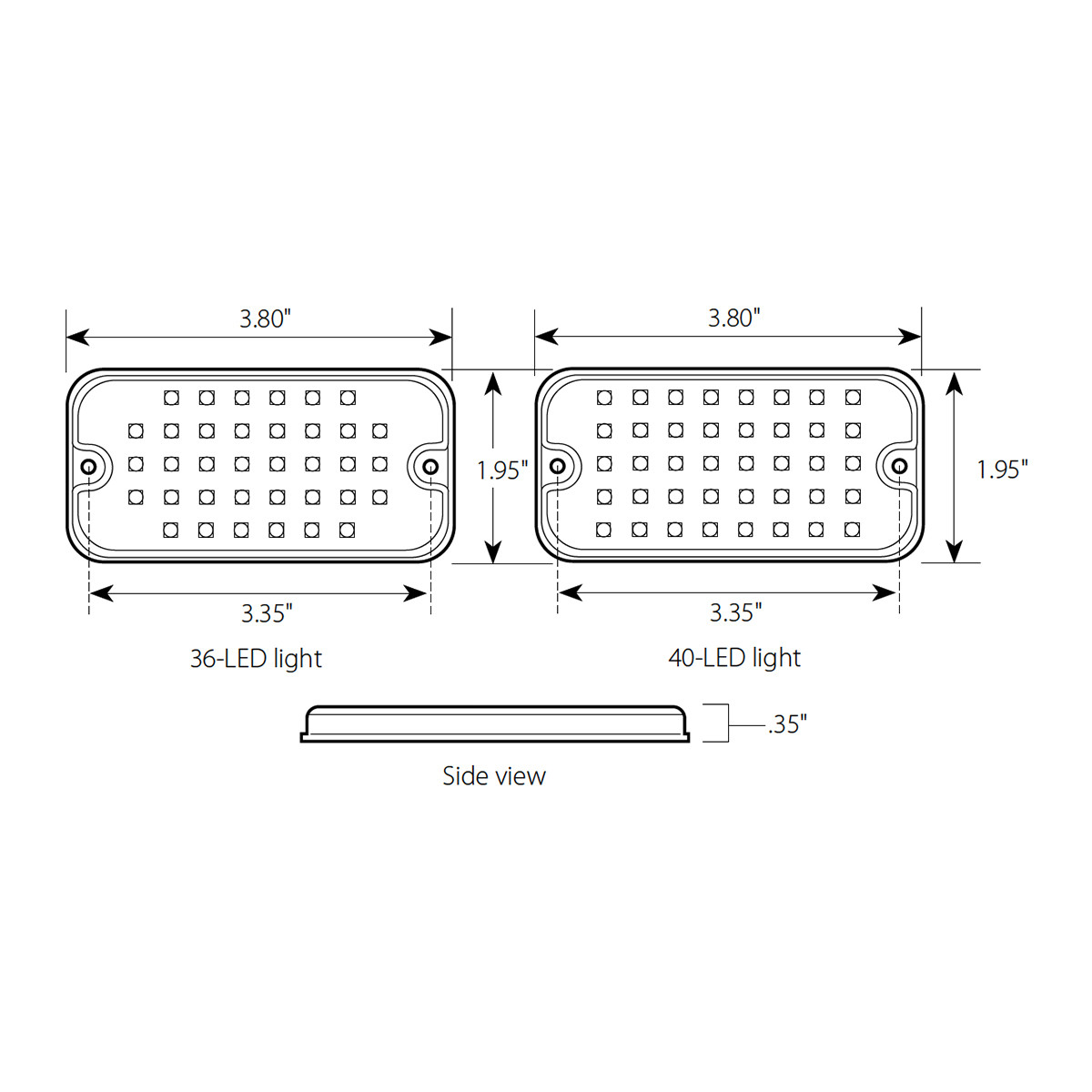 Ultra Thin Rectangular Strobe LED Light