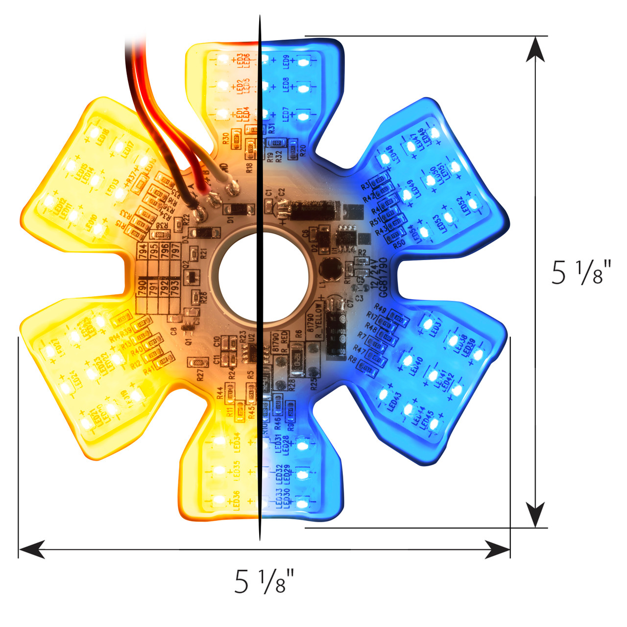 Ultra Thin Hex Air Cleaner Dual Color LED Light