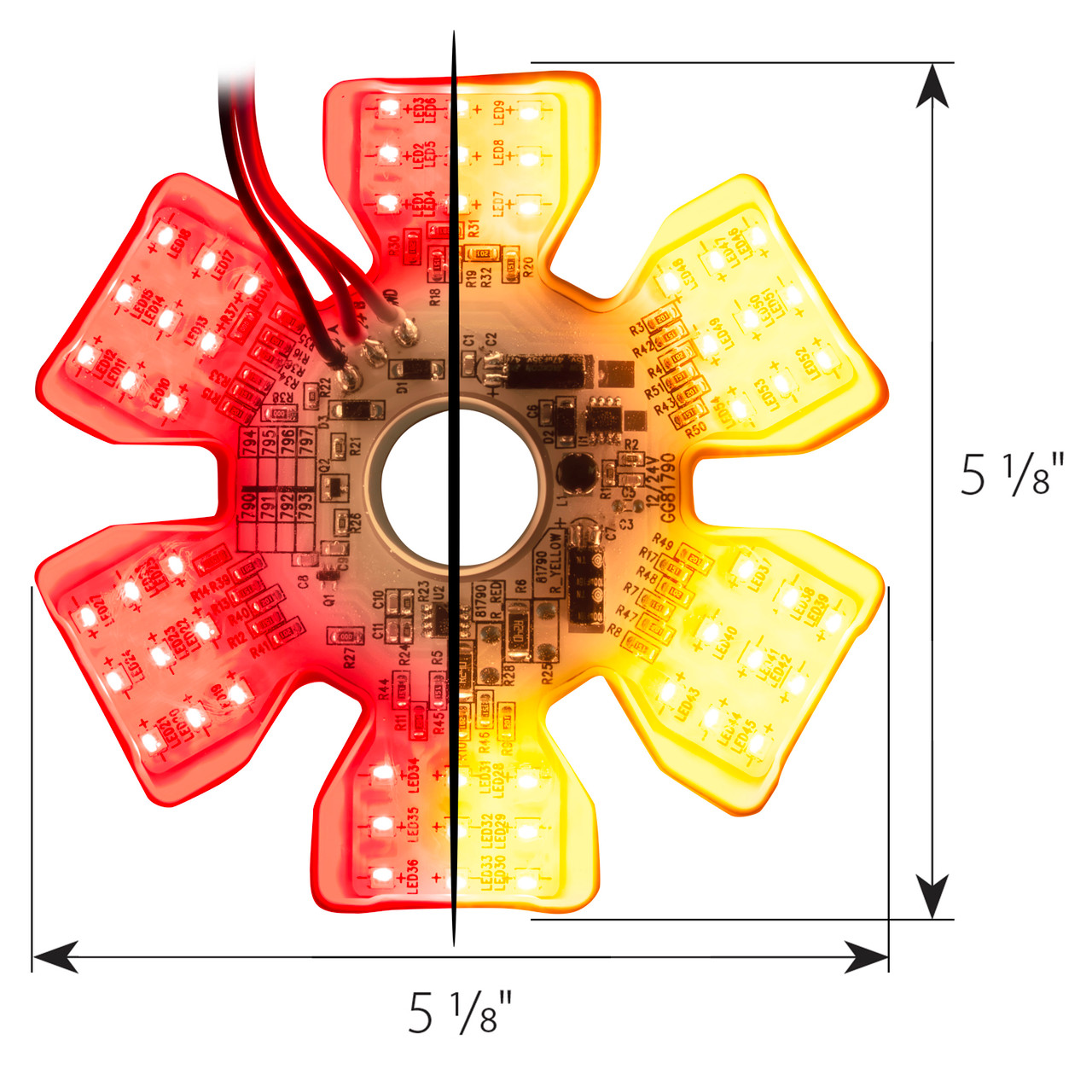 Ultra Thin Hex Air Cleaner Dual Color LED Light